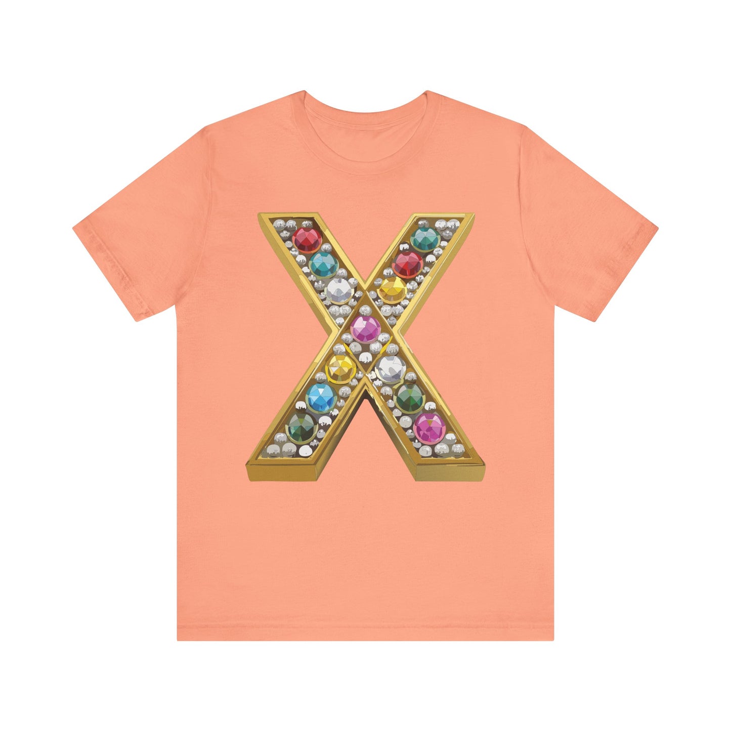 Letter Shirt, Shirt with Letters, Tee Shirt with Gold Letter, Shirt with Antique Letters