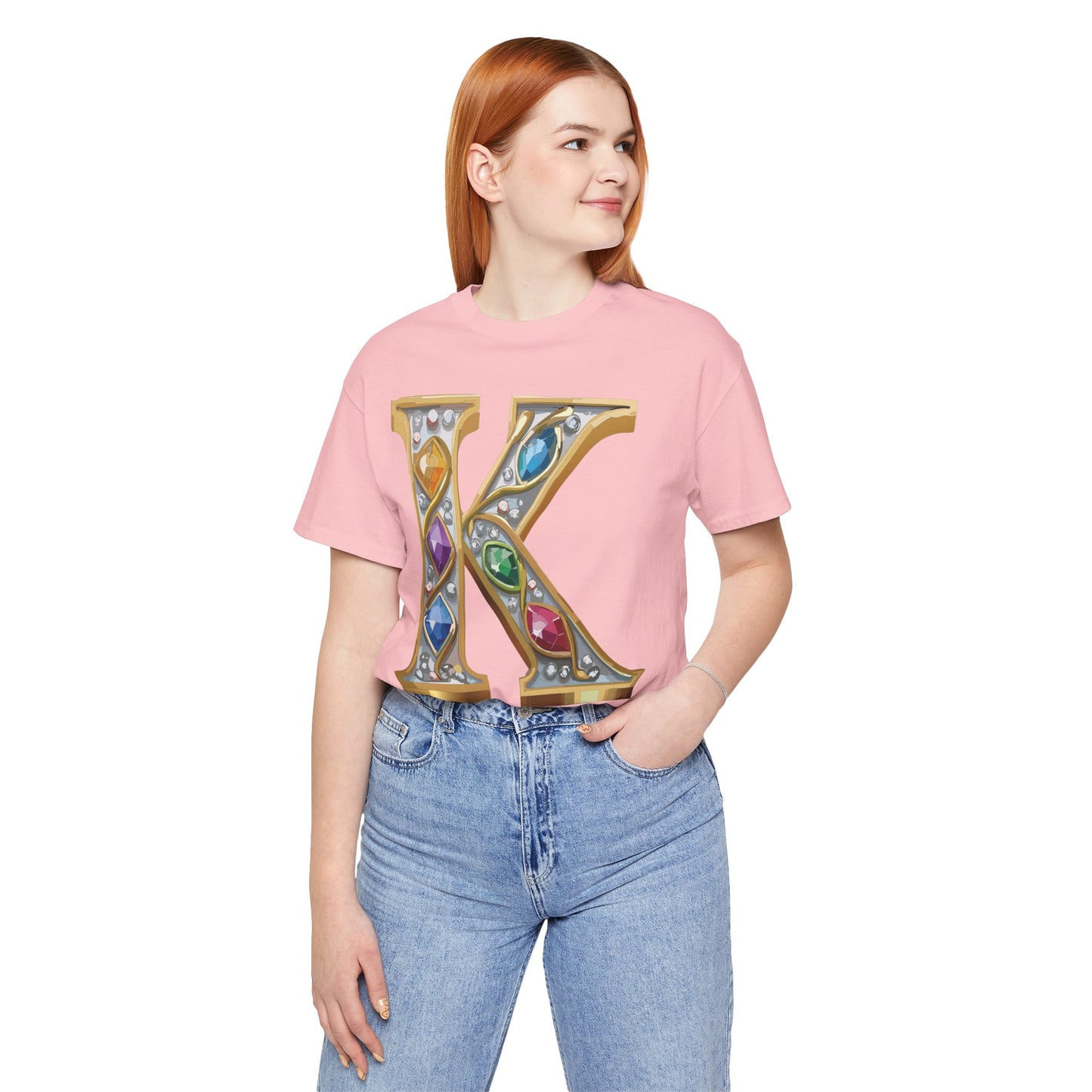 Letter Shirt, Shirt with Letters, Tee Shirt with Gold Letter, Shirt with Antique Letters