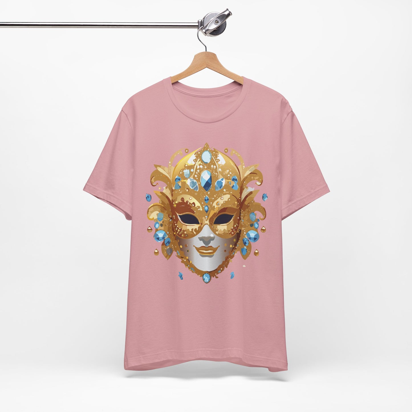Mask Shirt, Shirt with Mask, Tee Shirt with Gold Face