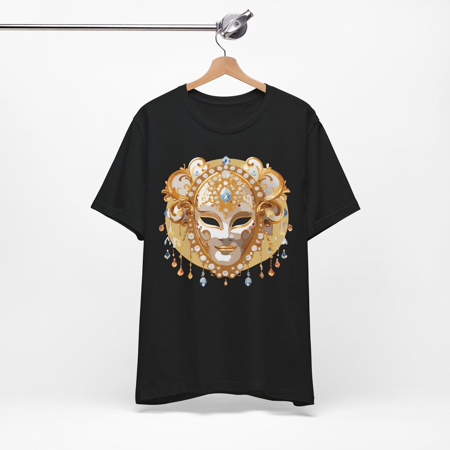 Mask Shirt, Shirt with Mask, Tee Shirt with Gold Face
