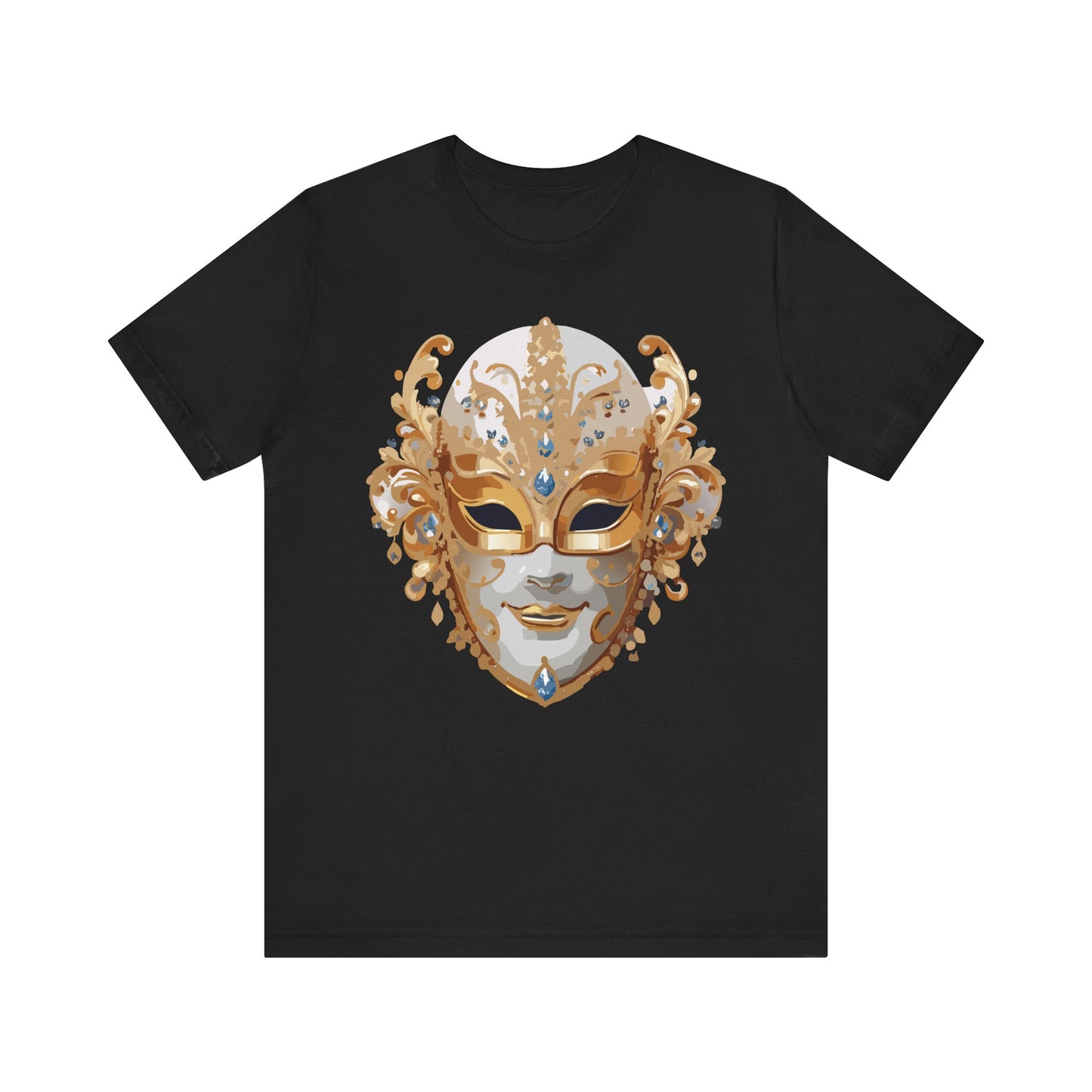 Mask Shirt, Shirt with Mask, Tee Shirt with Gold Face