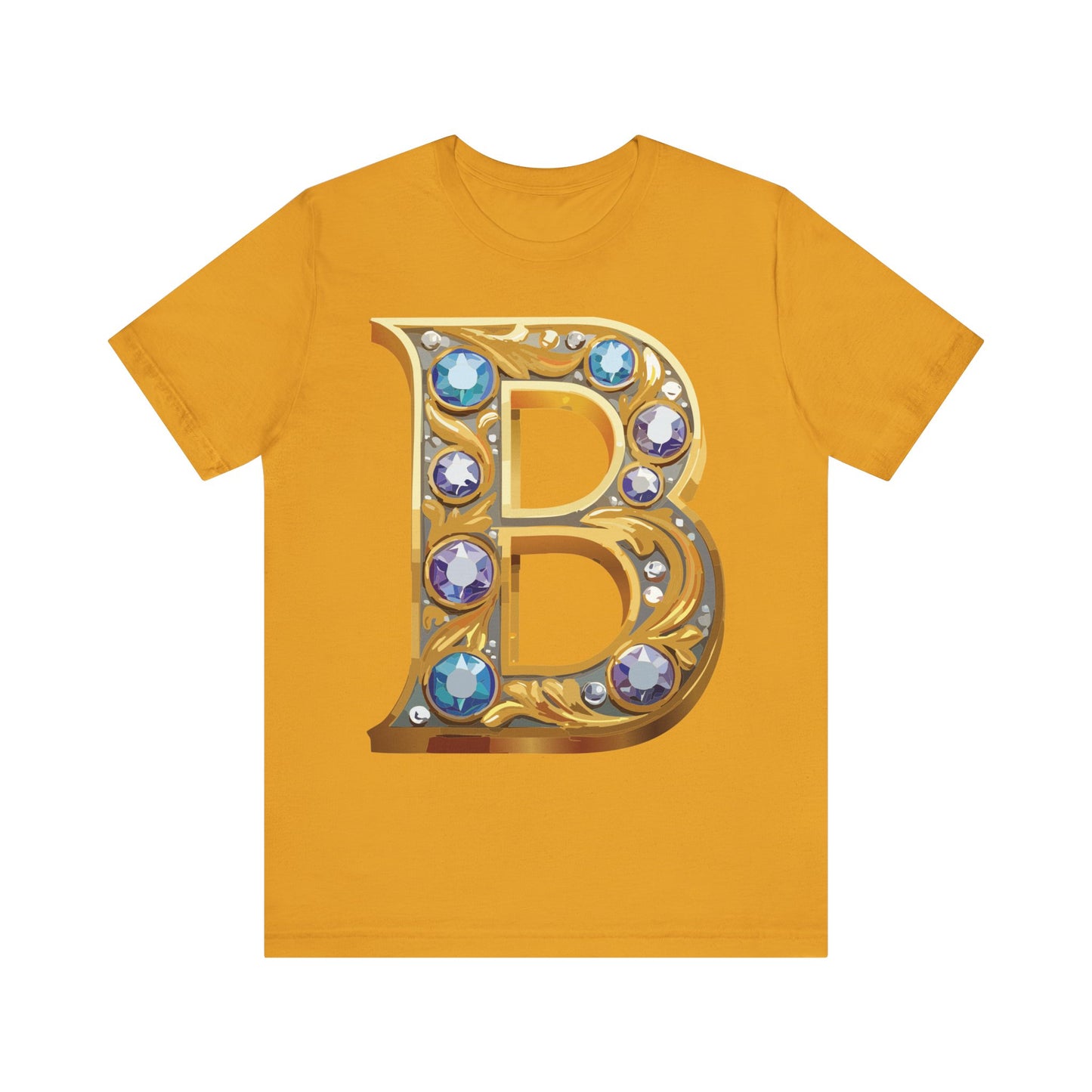 Letter Shirt, Shirt with Letters, Tee Shirt with Gold Letter, Shirt with Antique Letters