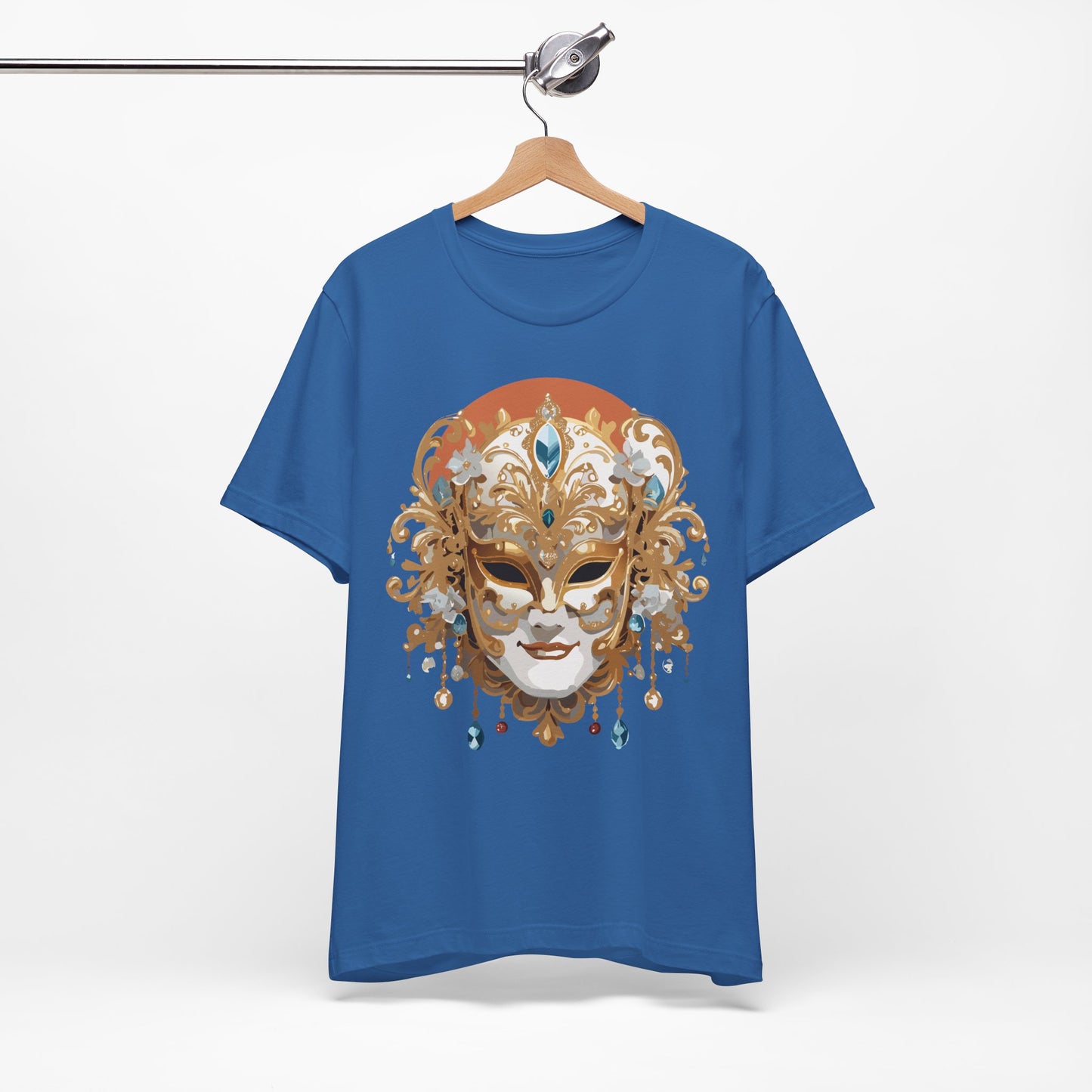 Mask Shirt, Shirt with Mask, Tee Shirt with Gold Face