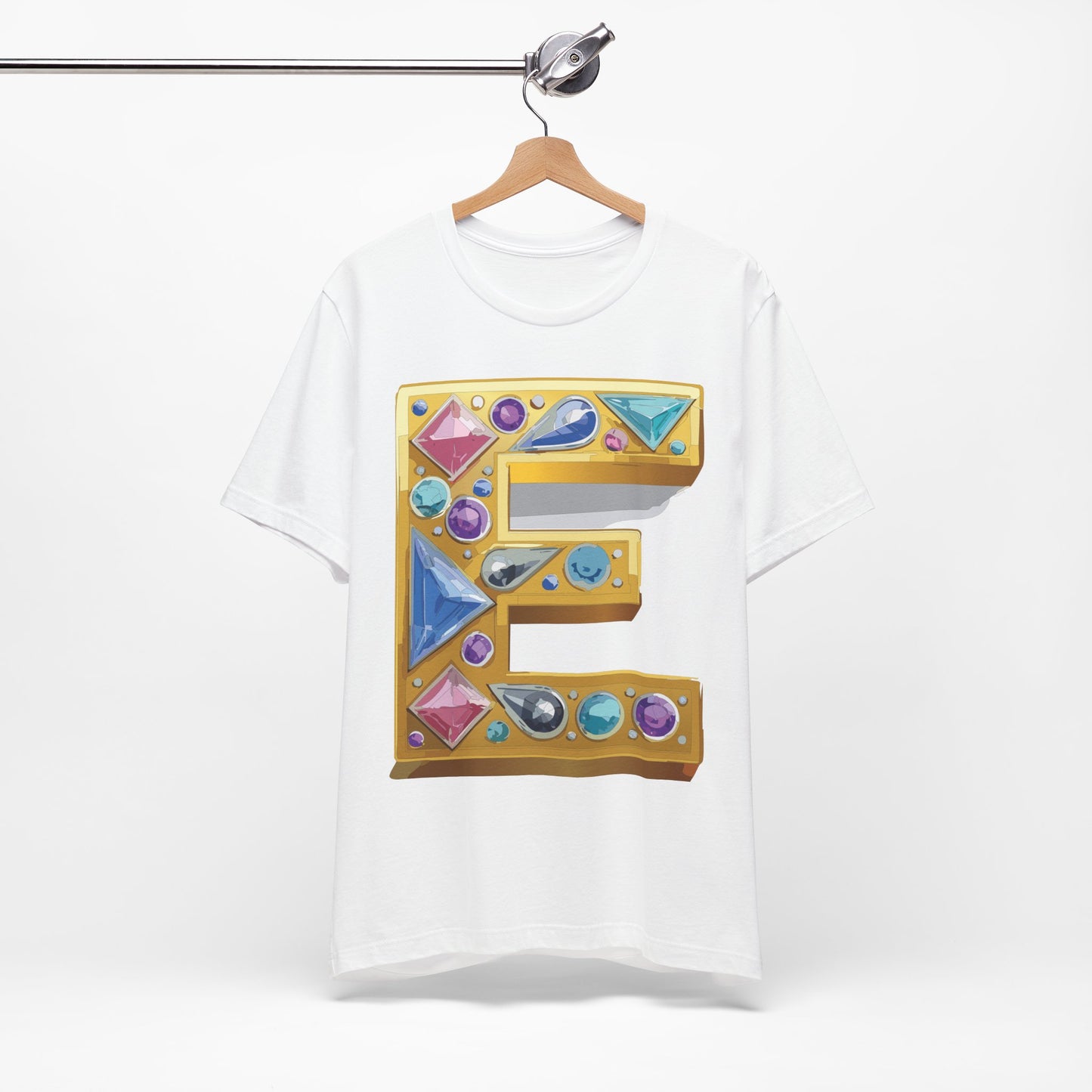 Letter Shirt, Shirt with Letters, Tee Shirt with Gold Letter, Shirt with Antique Letters