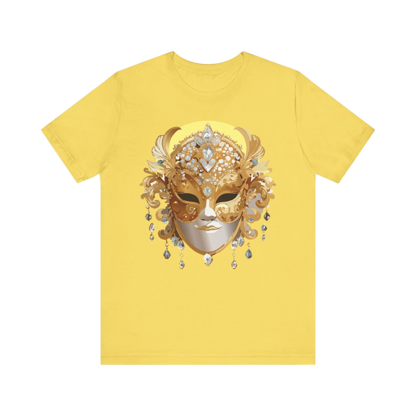 Mask Shirt, Shirt with Mask, Tee Shirt with Gold Face