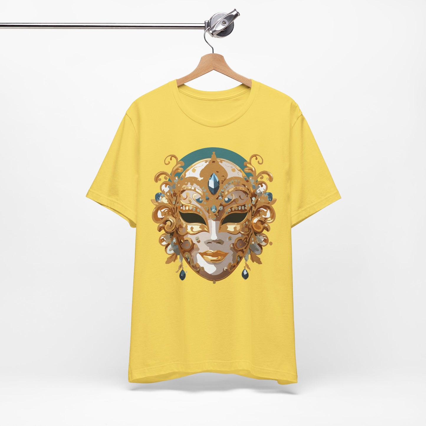 Mask Shirt, Shirt with Mask, Tee Shirt with Gold Face