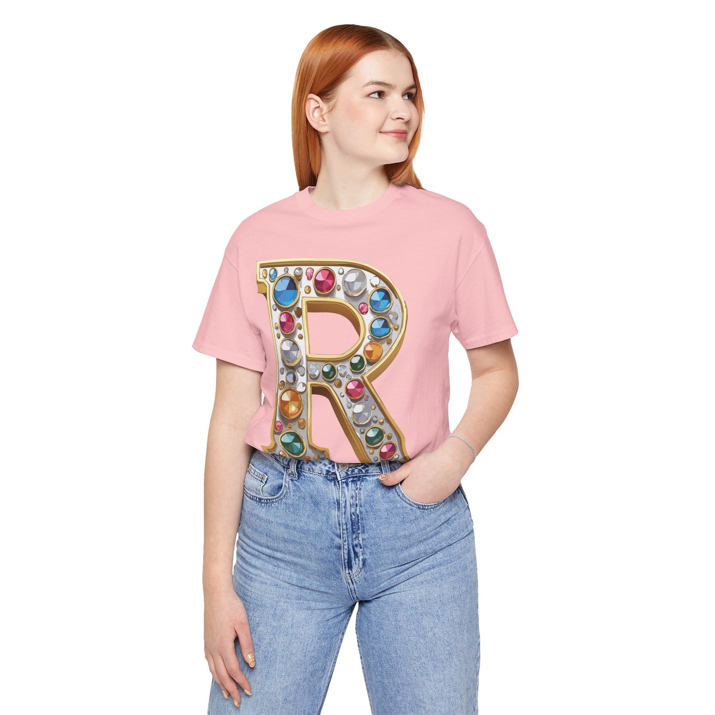 Letter Shirt, Shirt with Letters, Tee Shirt with Gold Letter, Shirt with Antique Letters