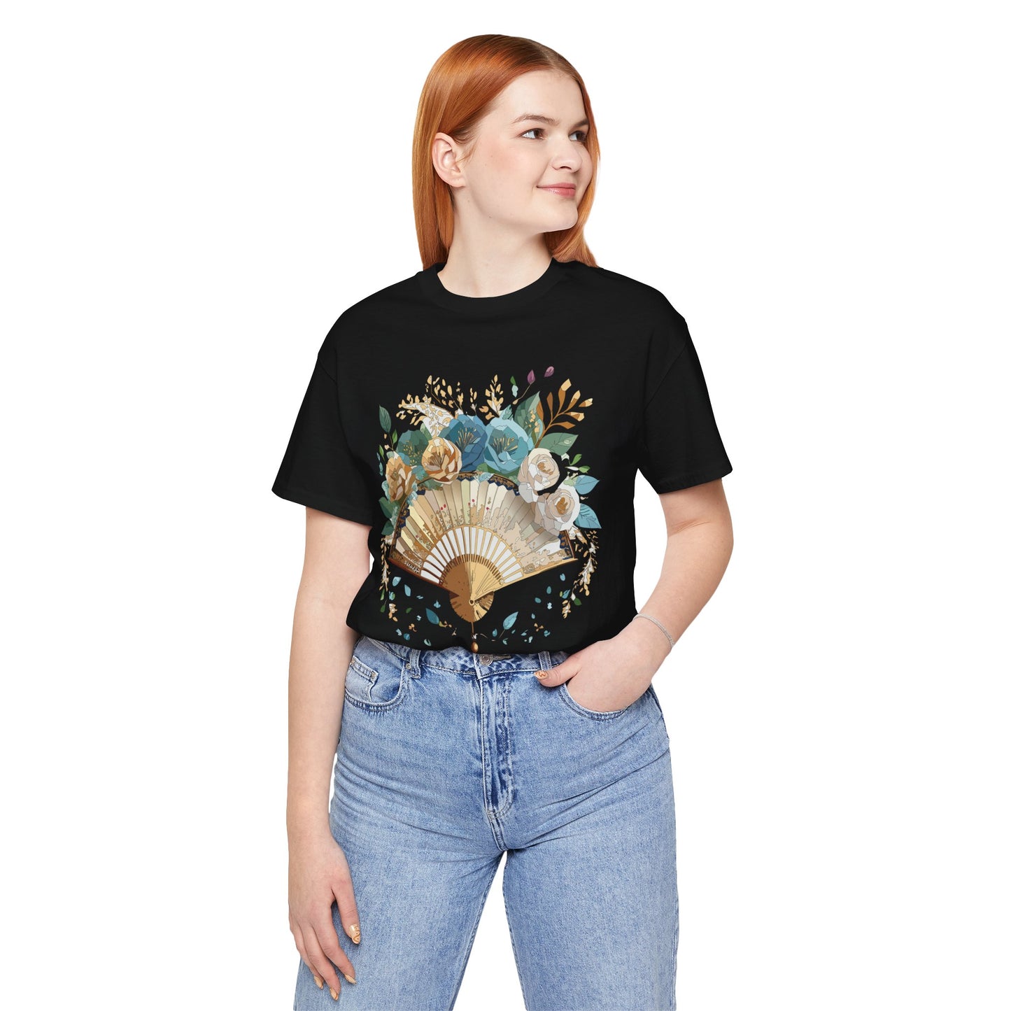 Fan shirt, Shirt with Fan, Tee Shirt with Gold Blower