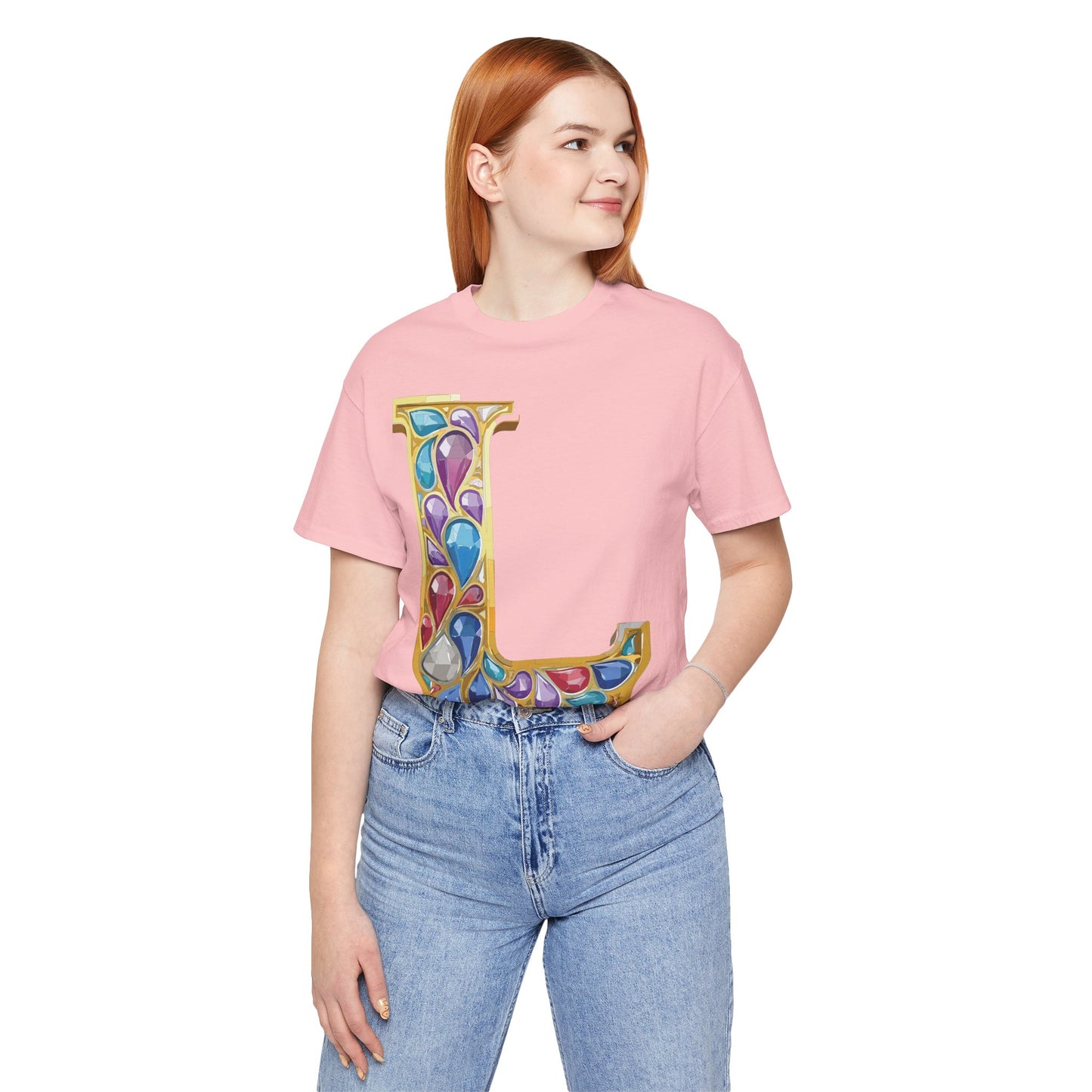 Letter Shirt, Shirt with Letters, Tee Shirt with Gold Letter, Shirt with Antique Letters