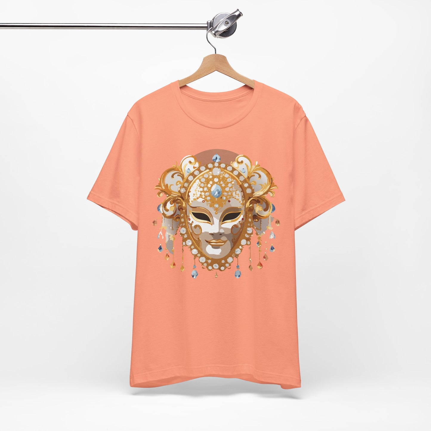 Mask Shirt, Shirt with Mask, Tee Shirt with Gold Face