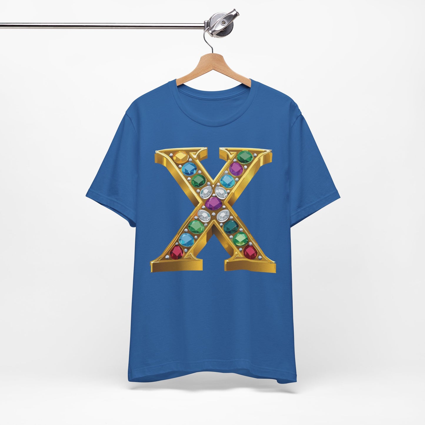 Letter Shirt, Shirt with Letters, Tee Shirt with Gold Letter, Shirt with Antique Letters