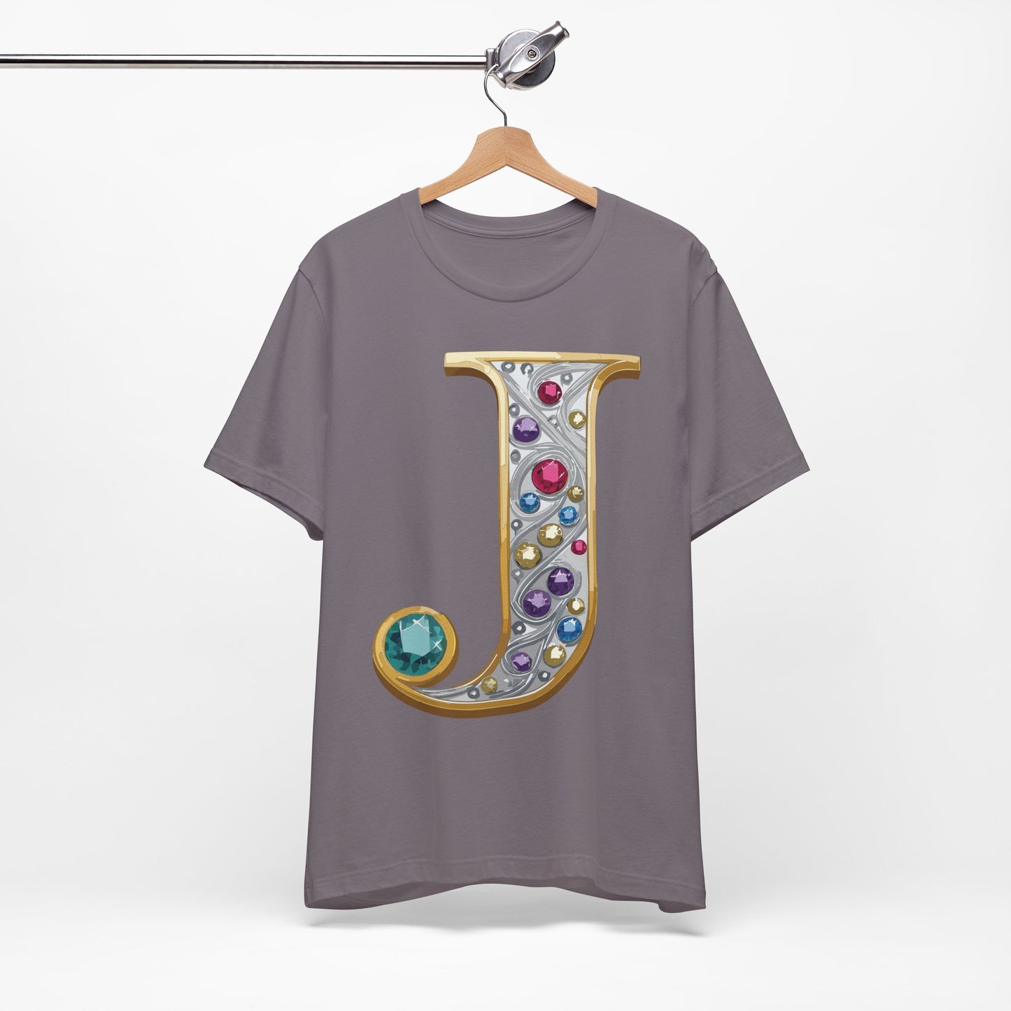 Letter Shirt, Shirt with Letters, Tee Shirt with Gold Letter, Shirt with Antique Letters