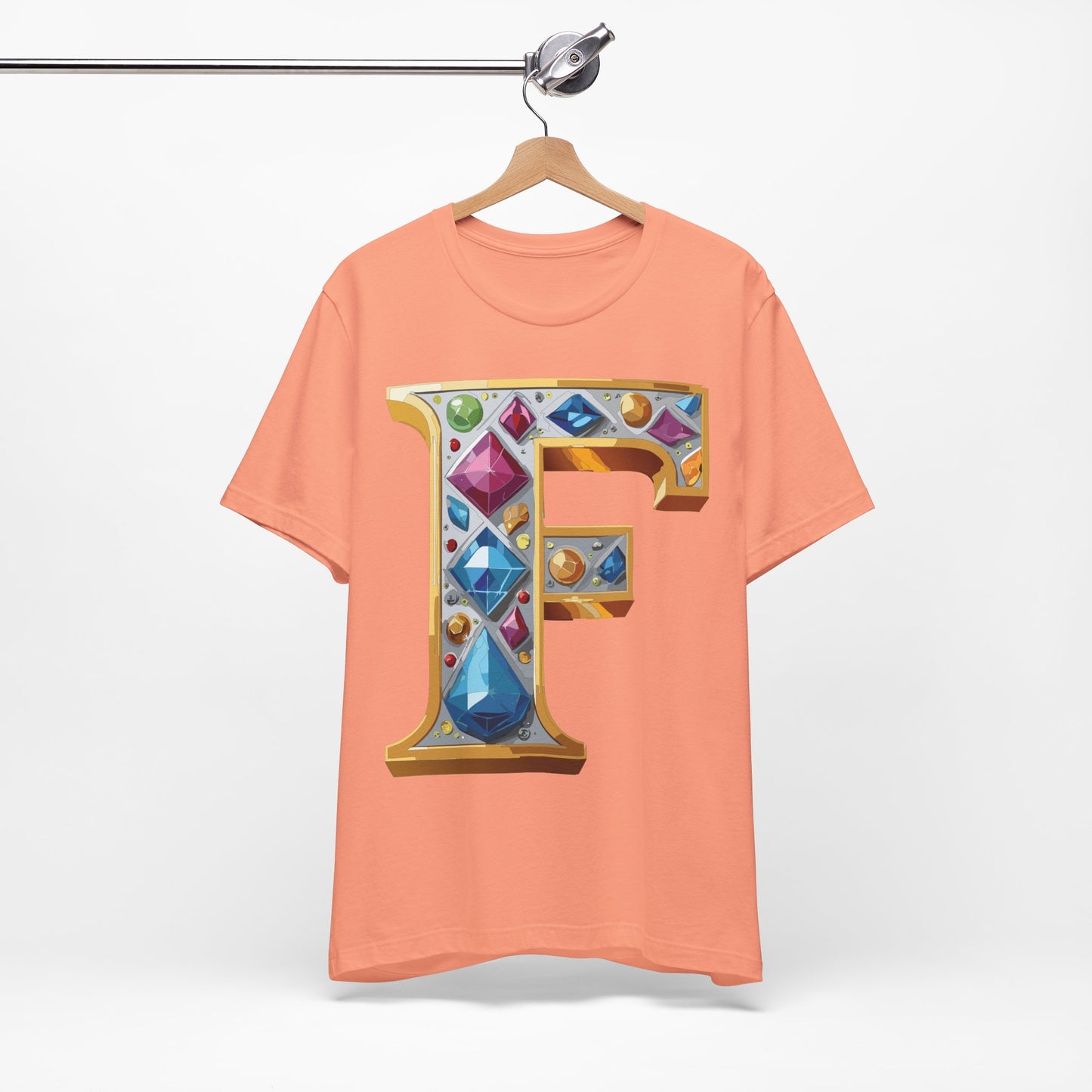 Letter Shirt, Shirt with Letters, Tee Shirt with Gold Letter, Shirt with Antique Letters
