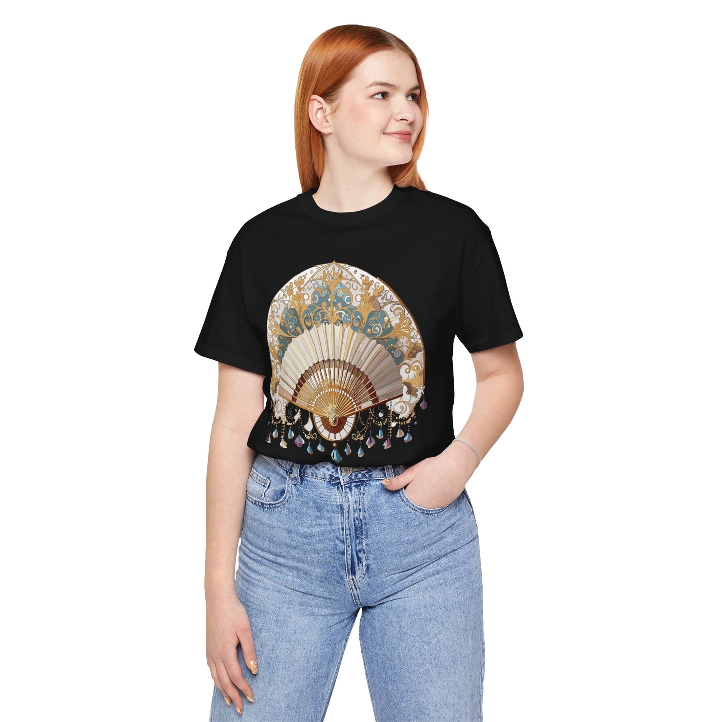 Fan shirt, Shirt with Fan, Tee Shirt with Gold Blower