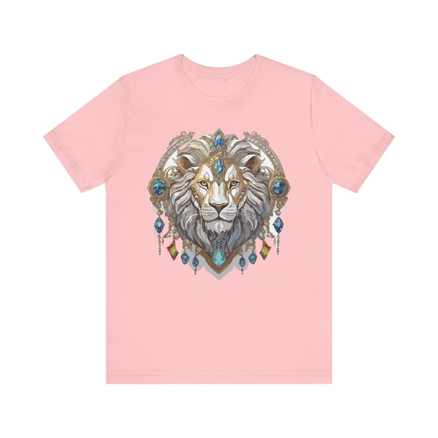 Animal Shirt, Shirt with Animal, Tee Shirt with Gold Animal Medal, Shirt with Antique Animal Medallion