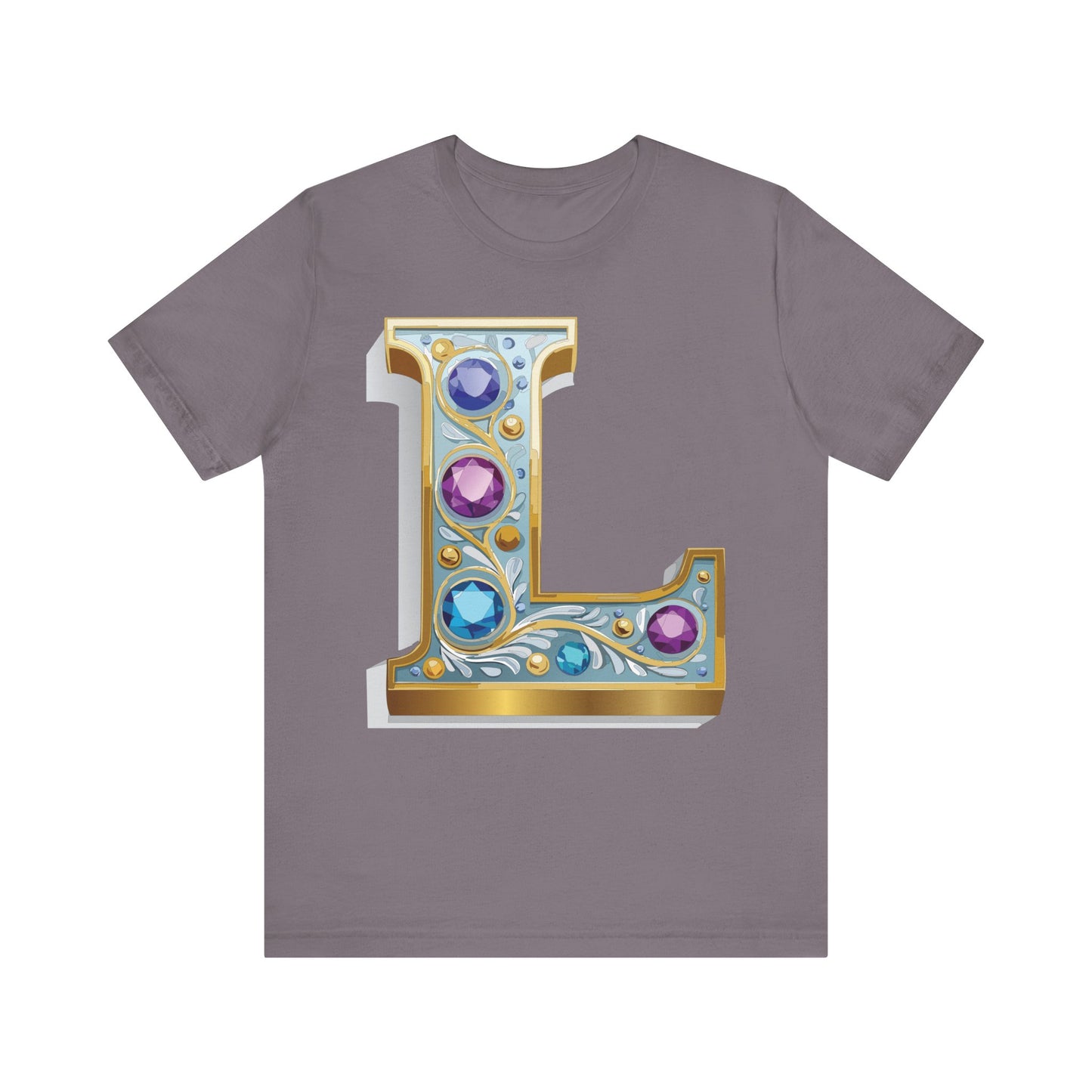 Letter Shirt, Shirt with Letters, Tee Shirt with Gold Letter, Shirt with Antique Letters