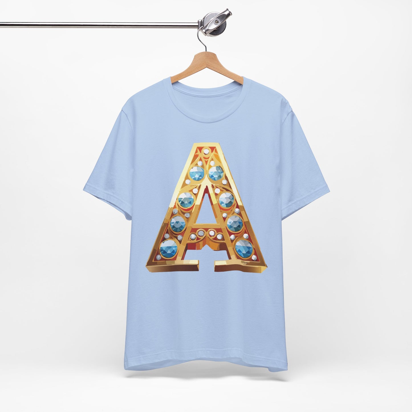 Letter Shirt, Shirt with Letters, Tee Shirt with Gold Letter, Shirt with Antique Letters