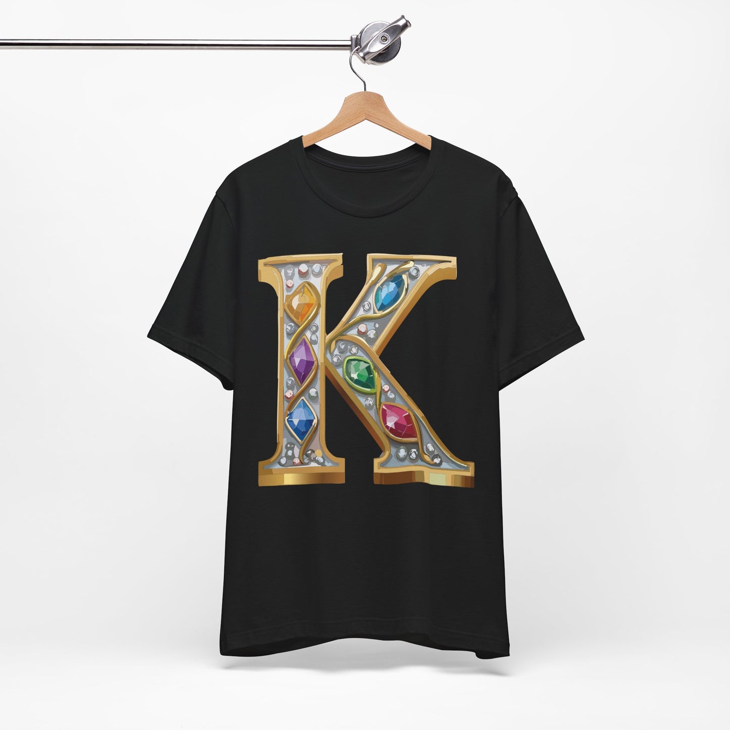Letter Shirt, Shirt with Letters, Tee Shirt with Gold Letter, Shirt with Antique Letters