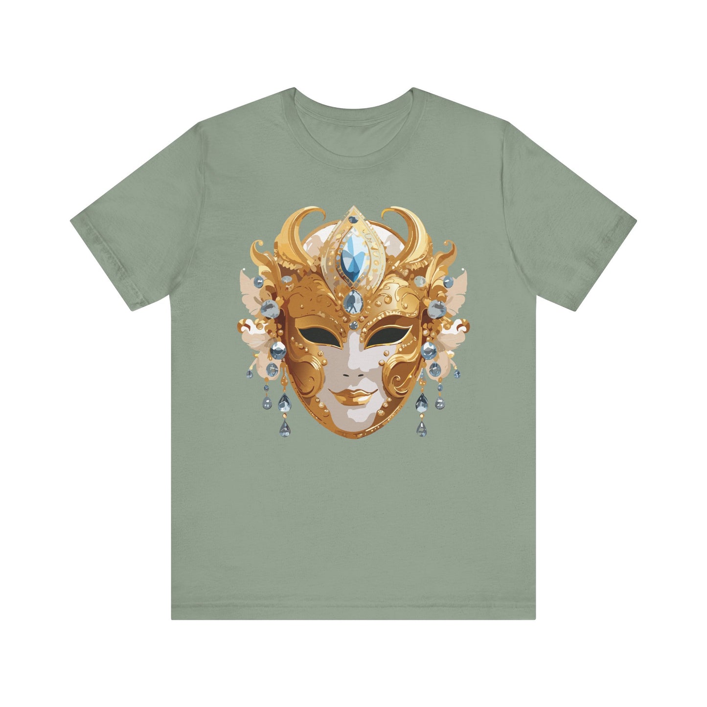 Mask Shirt, Shirt with Mask, Tee Shirt with Gold Face