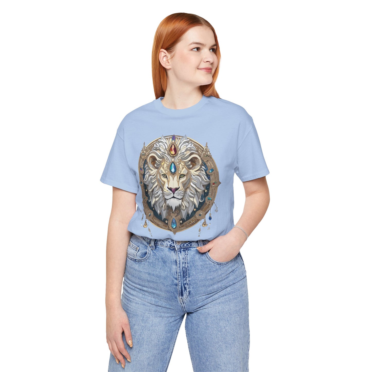 Animal Shirt, Shirt with Animal, Tee Shirt with Gold Animal Medal, Shirt with Antique Animal Medallion