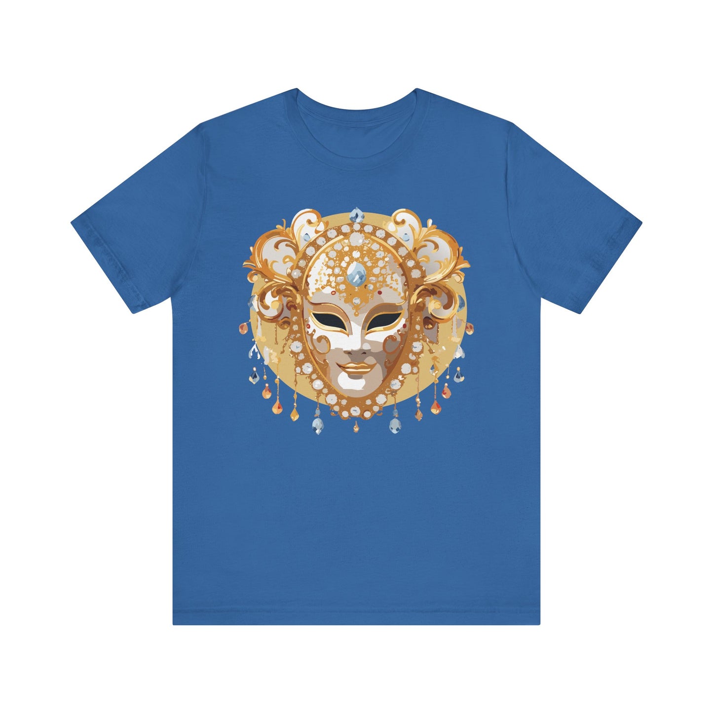 Mask Shirt, Shirt with Mask, Tee Shirt with Gold Face