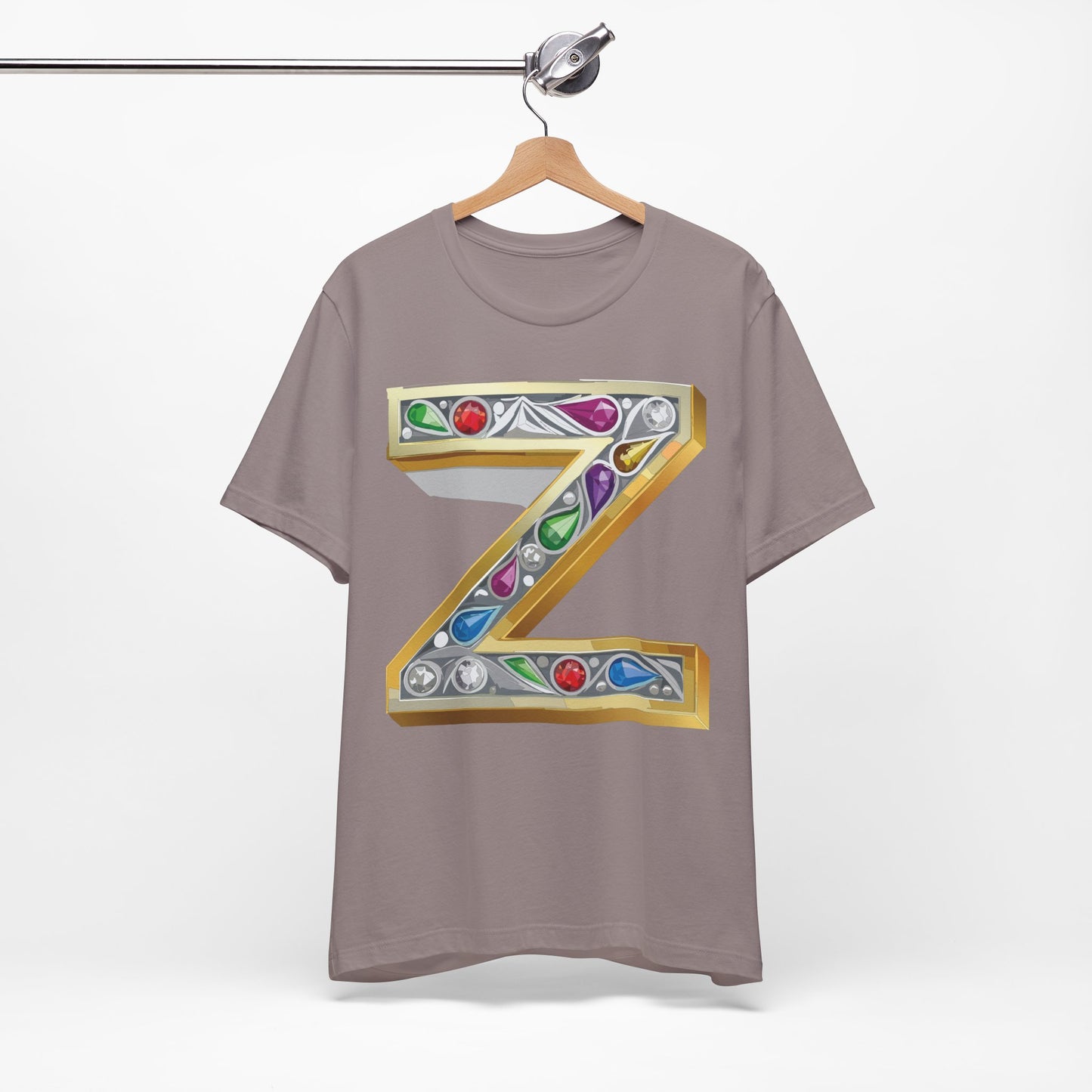 Letter Shirt, Shirt with Letters, Tee Shirt with Gold Letter, Shirt with Antique Letters