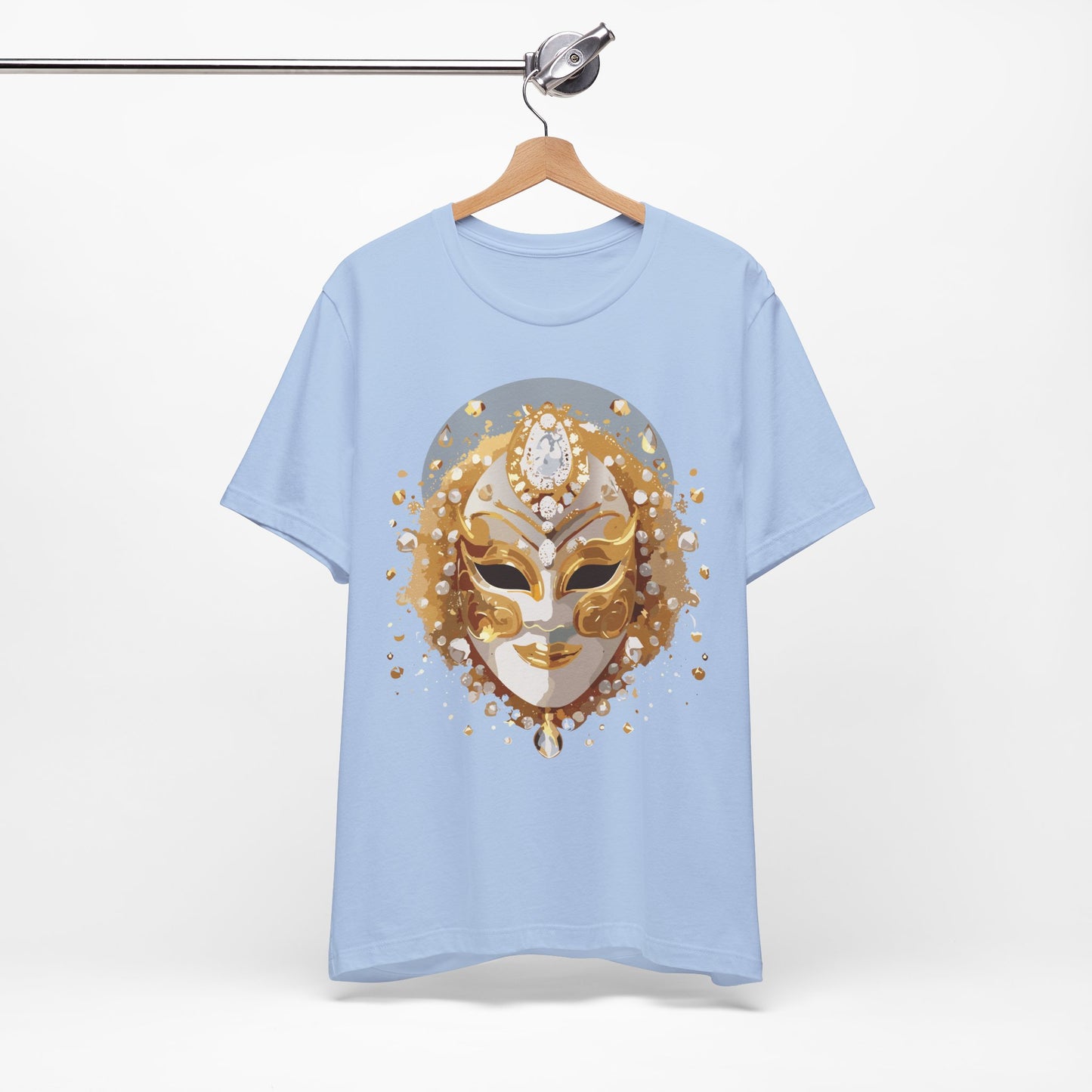 Mask Shirt, Shirt with Mask, Tee Shirt with Gold Face