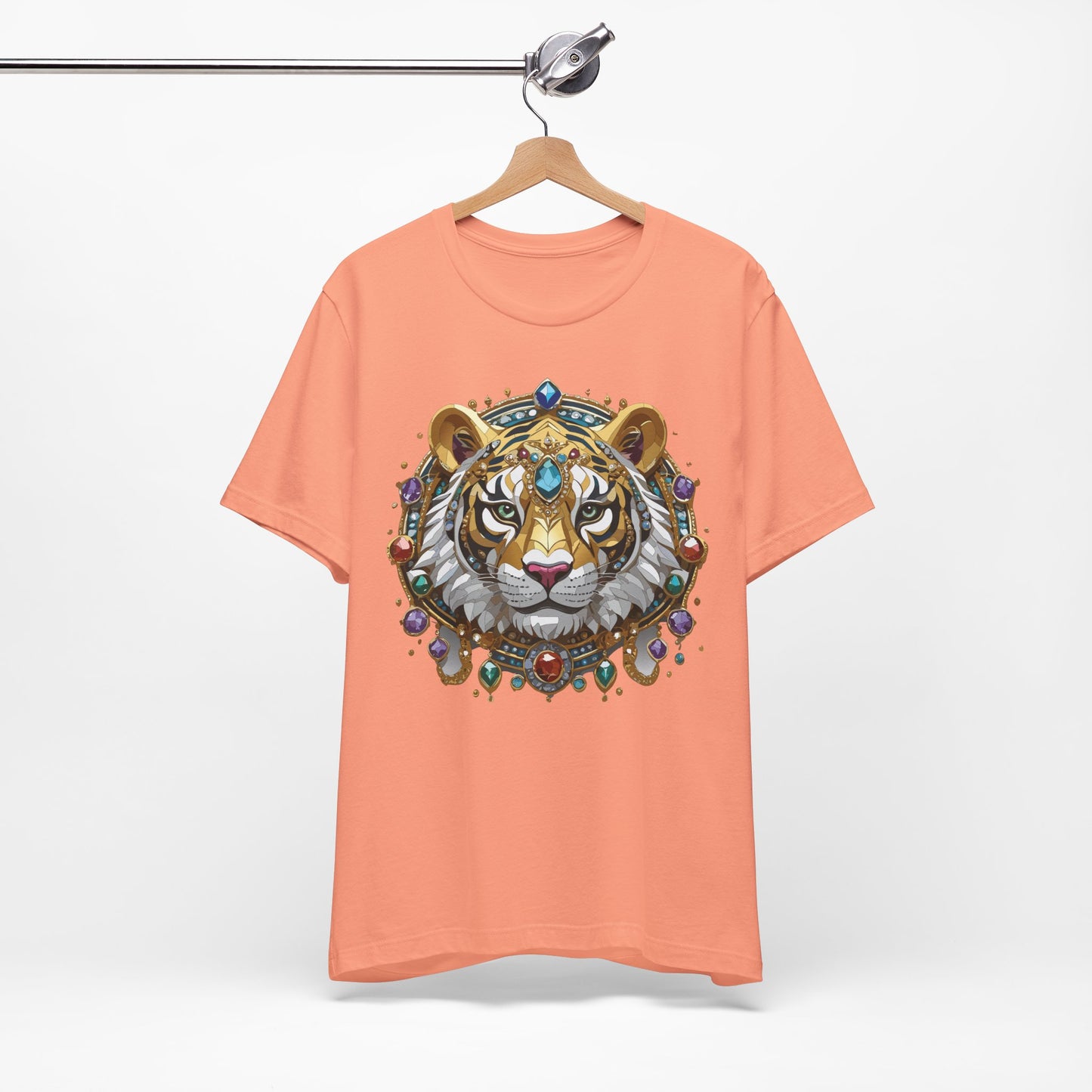 Animal Shirt, Shirt with Animal, Tee Shirt with Gold Animal Medal, Shirt with Antique Animal Medallion