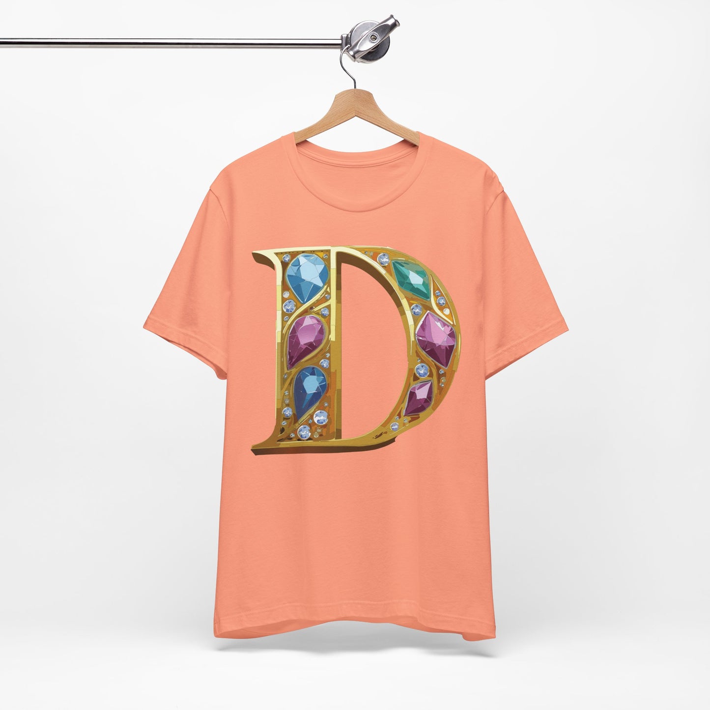 Letter Shirt, Shirt with Letters, Tee Shirt with Gold Letter, Shirt with Antique Letters