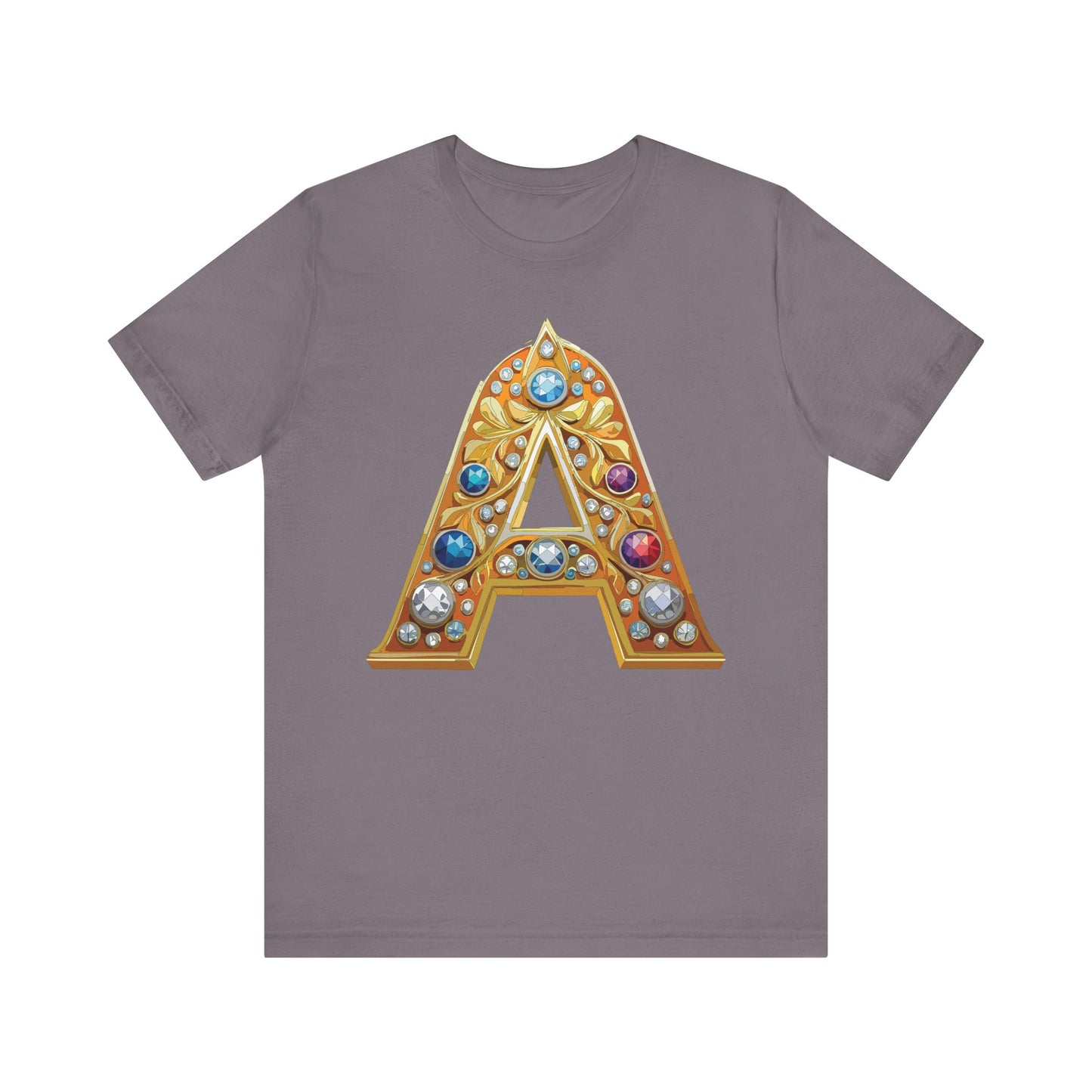Letter Shirt, Shirt with Letters, Tee Shirt with Gold Letter, Shirt with Antique Letters