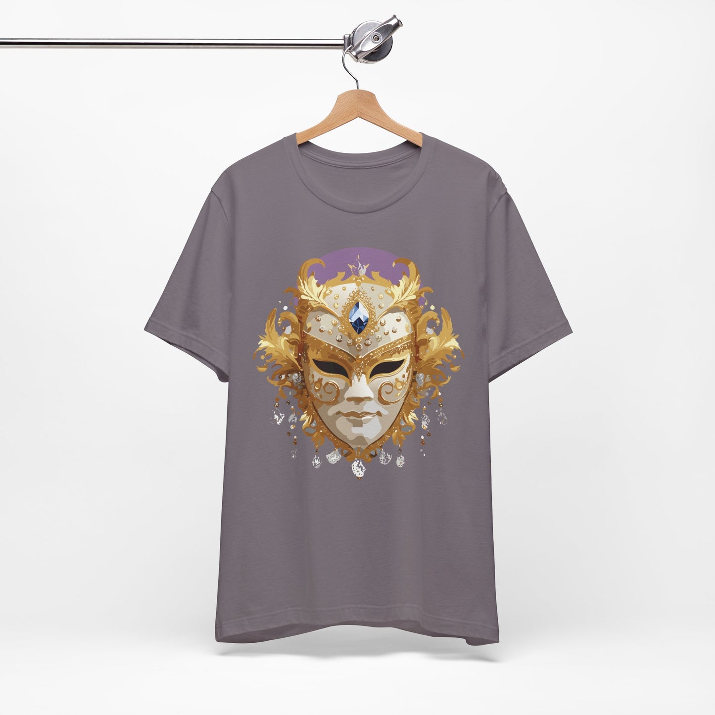 Mask Shirt, Shirt with Mask, Tee Shirt with Gold Face