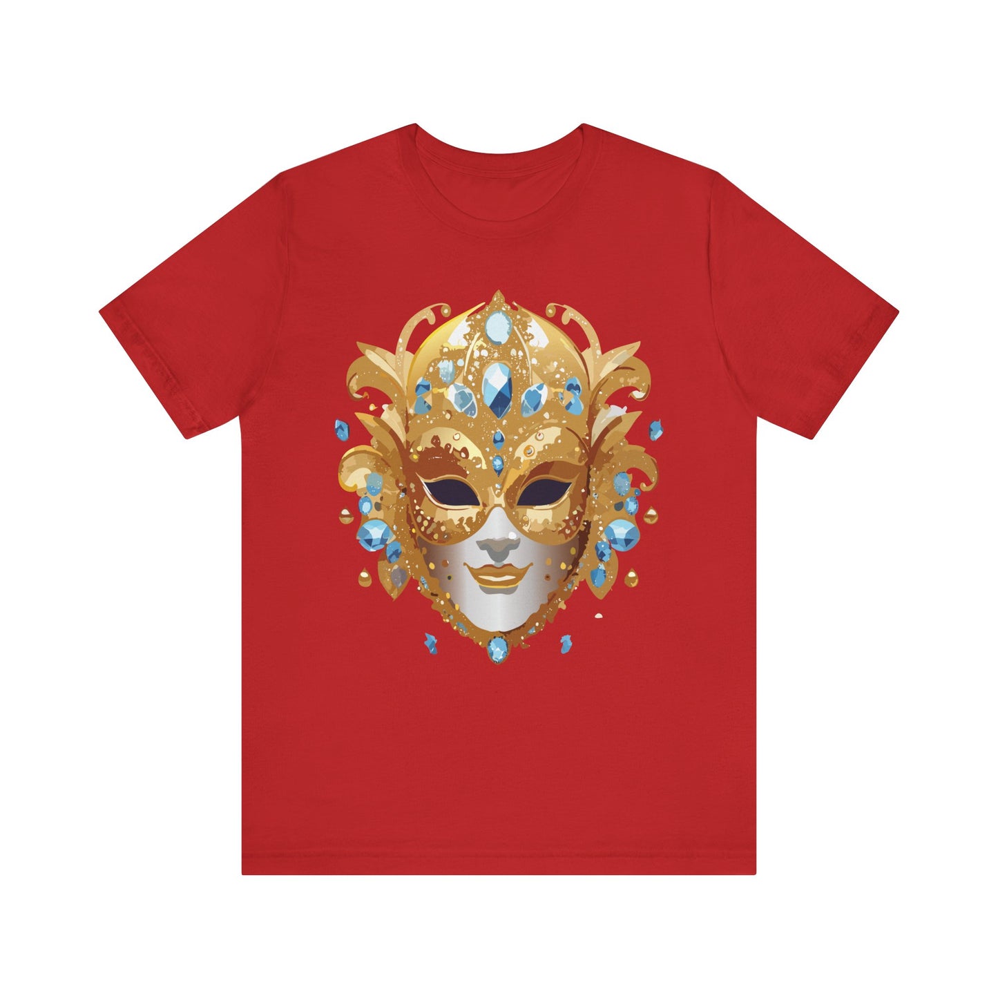 Mask Shirt, Shirt with Mask, Tee Shirt with Gold Face