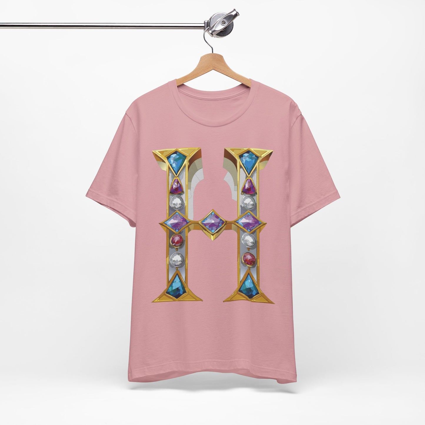 Letter Shirt, Shirt with Letters, Tee Shirt with Gold Letter, Shirt with Antique Letters