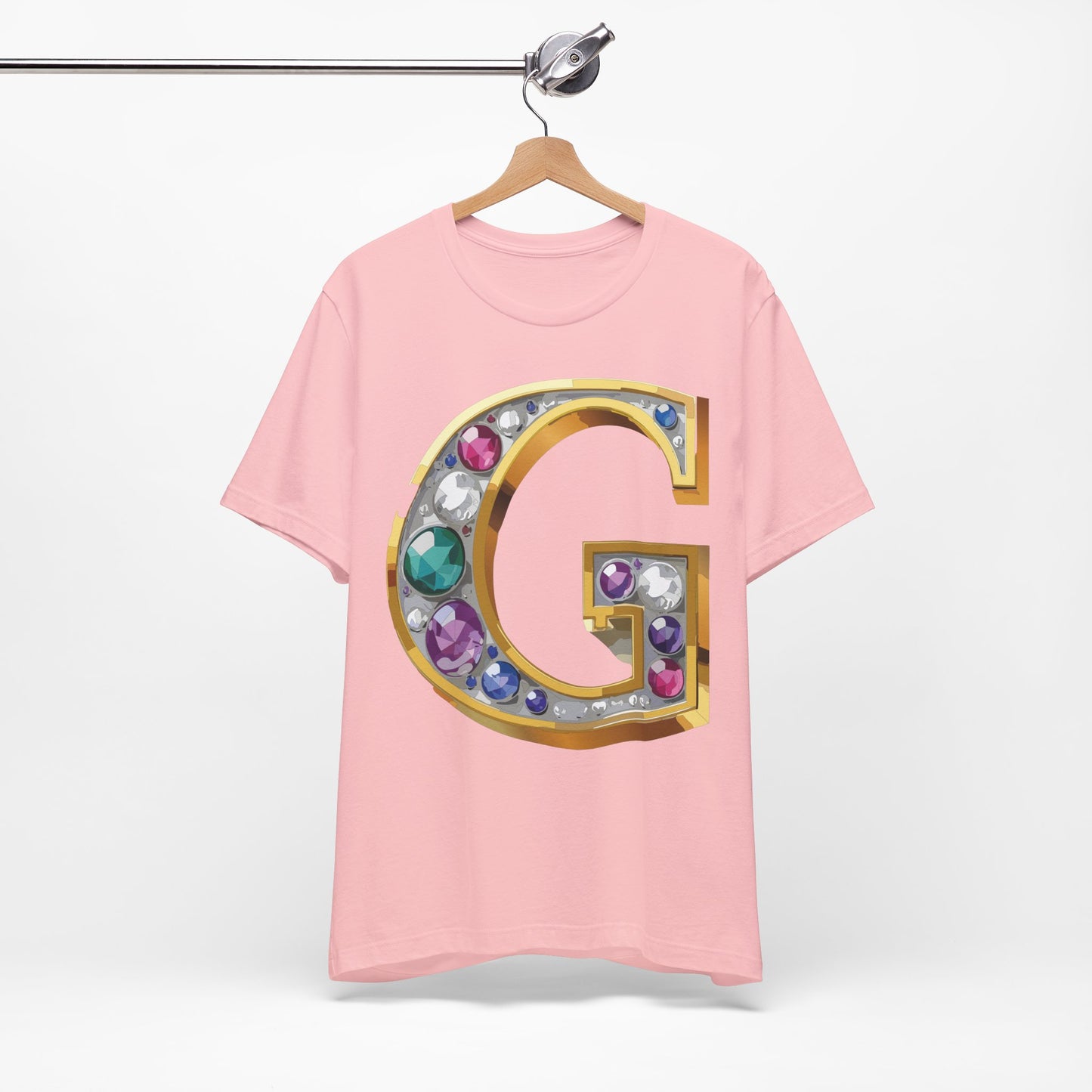 Letter Shirt, Shirt with Letters, Tee Shirt with Gold Letter, Shirt with Antique Letters