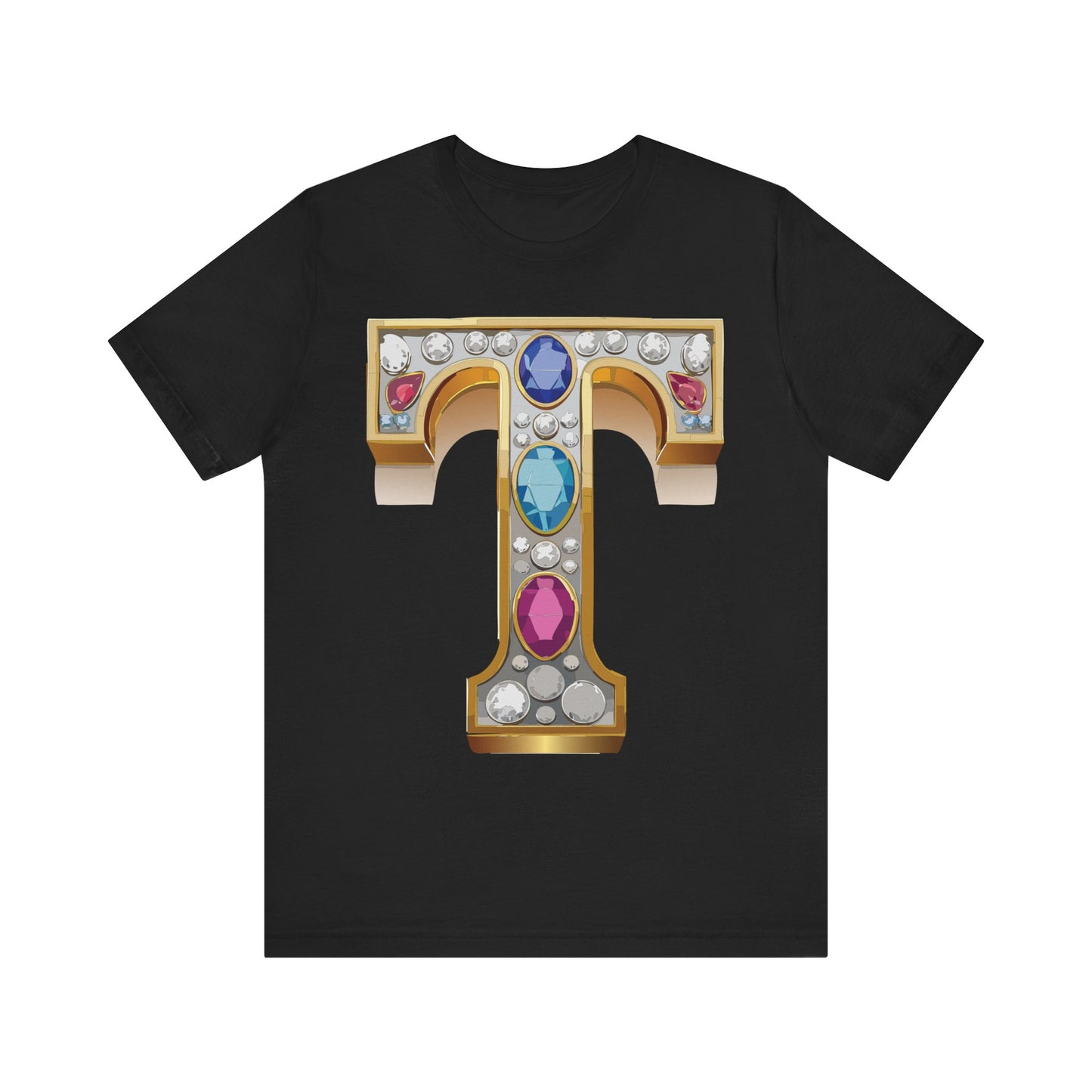 Letter Shirt, Shirt with Letters, Tee Shirt with Gold Letter, Shirt with Antique Letters
