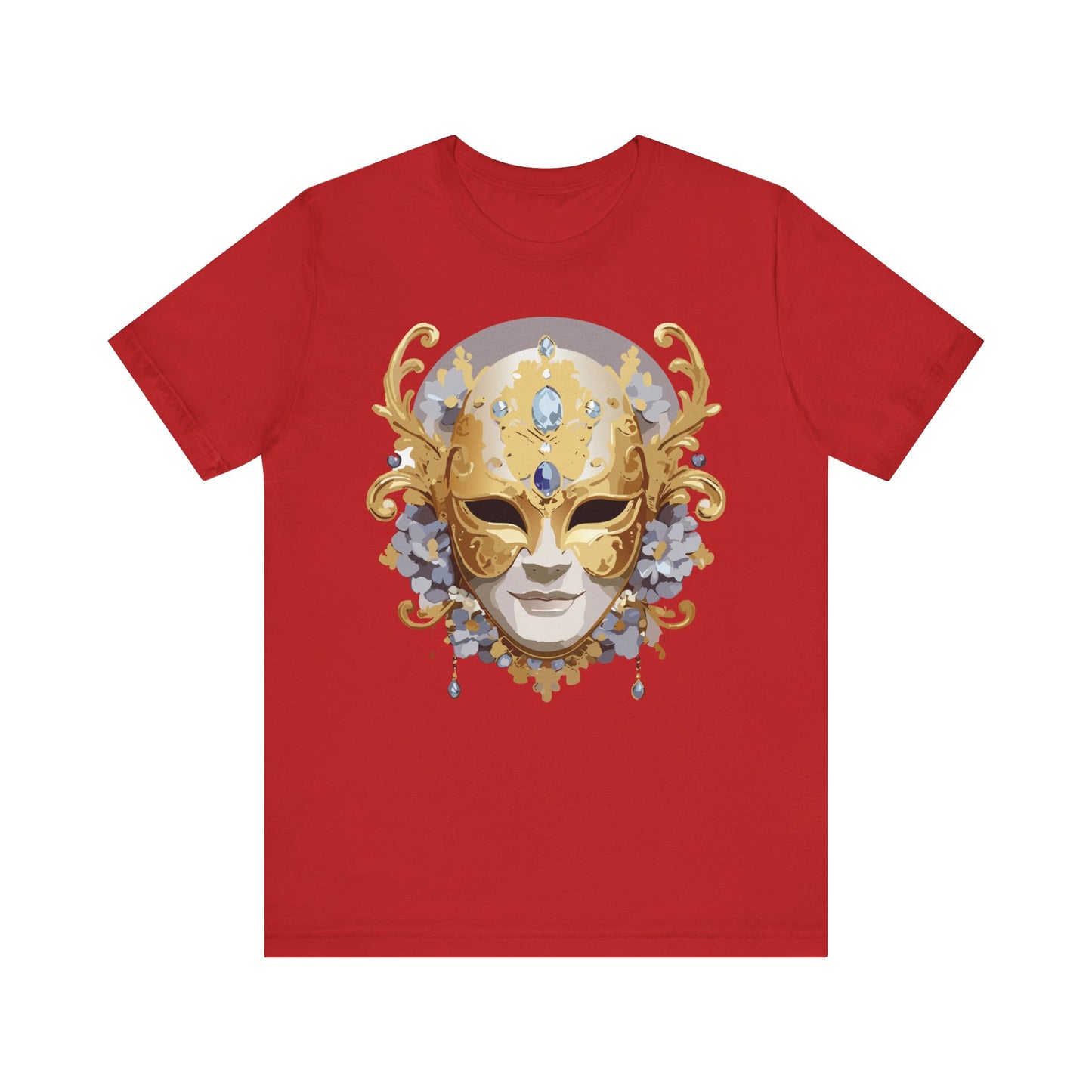 Mask Shirt, Shirt with Mask, Tee Shirt with Gold Face