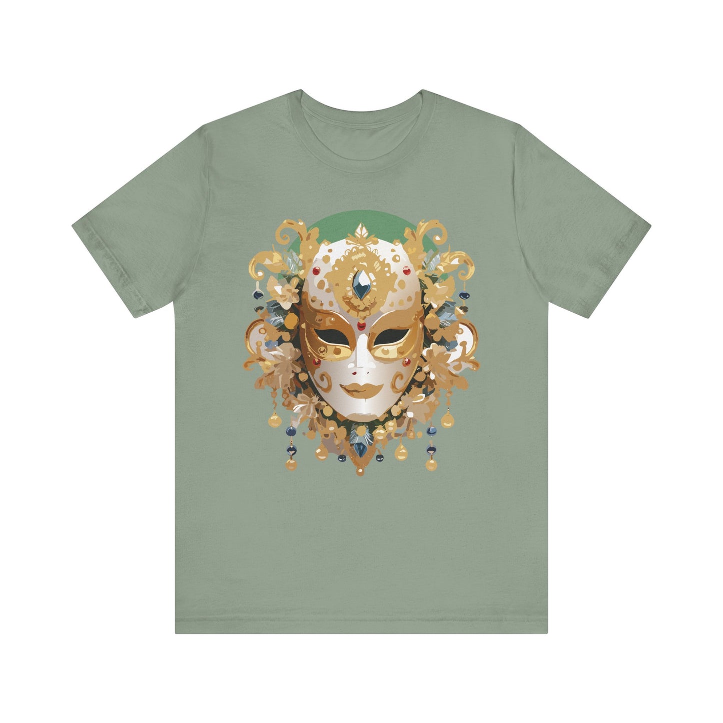 Mask Shirt, Shirt with Mask, Tee Shirt with Gold Face