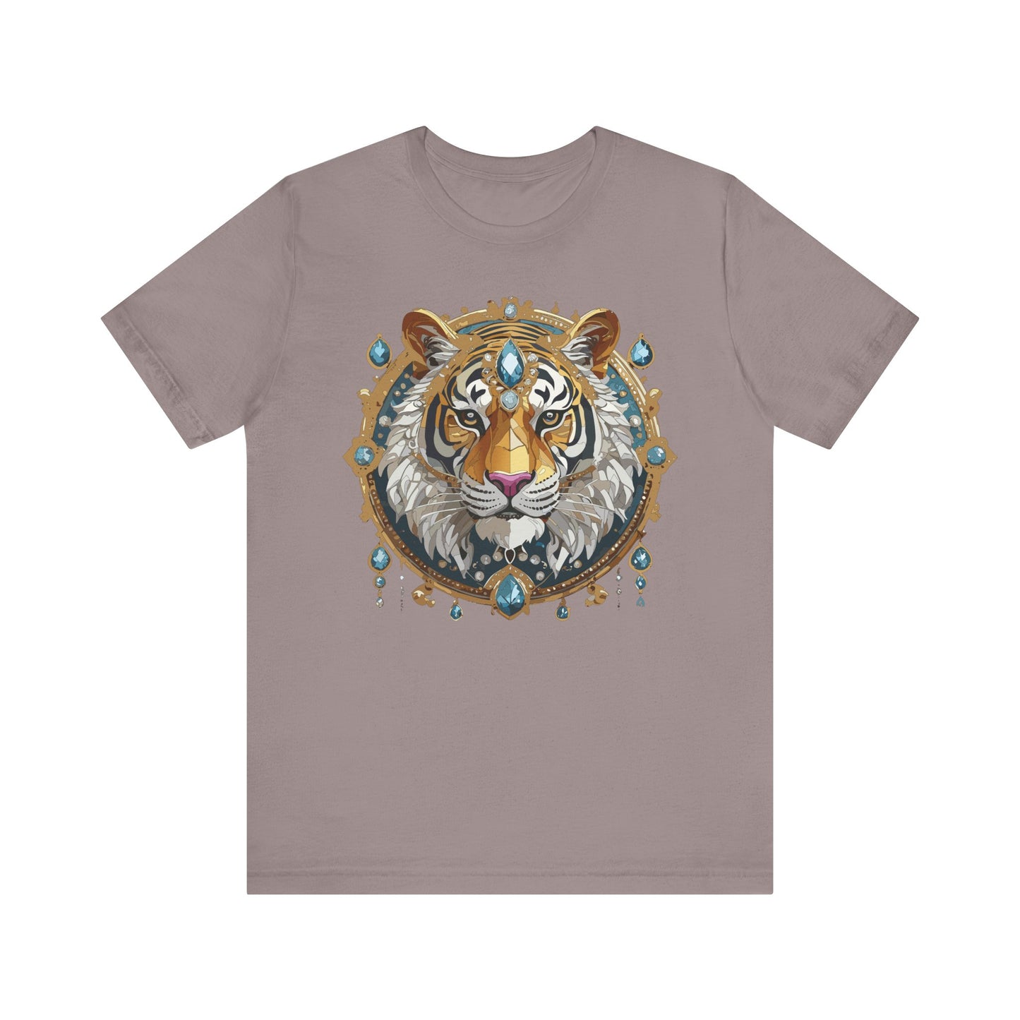 Animal Shirt, Shirt with Animal, Tee Shirt with Gold Animal Medal, Shirt with Antique Animal Medallion