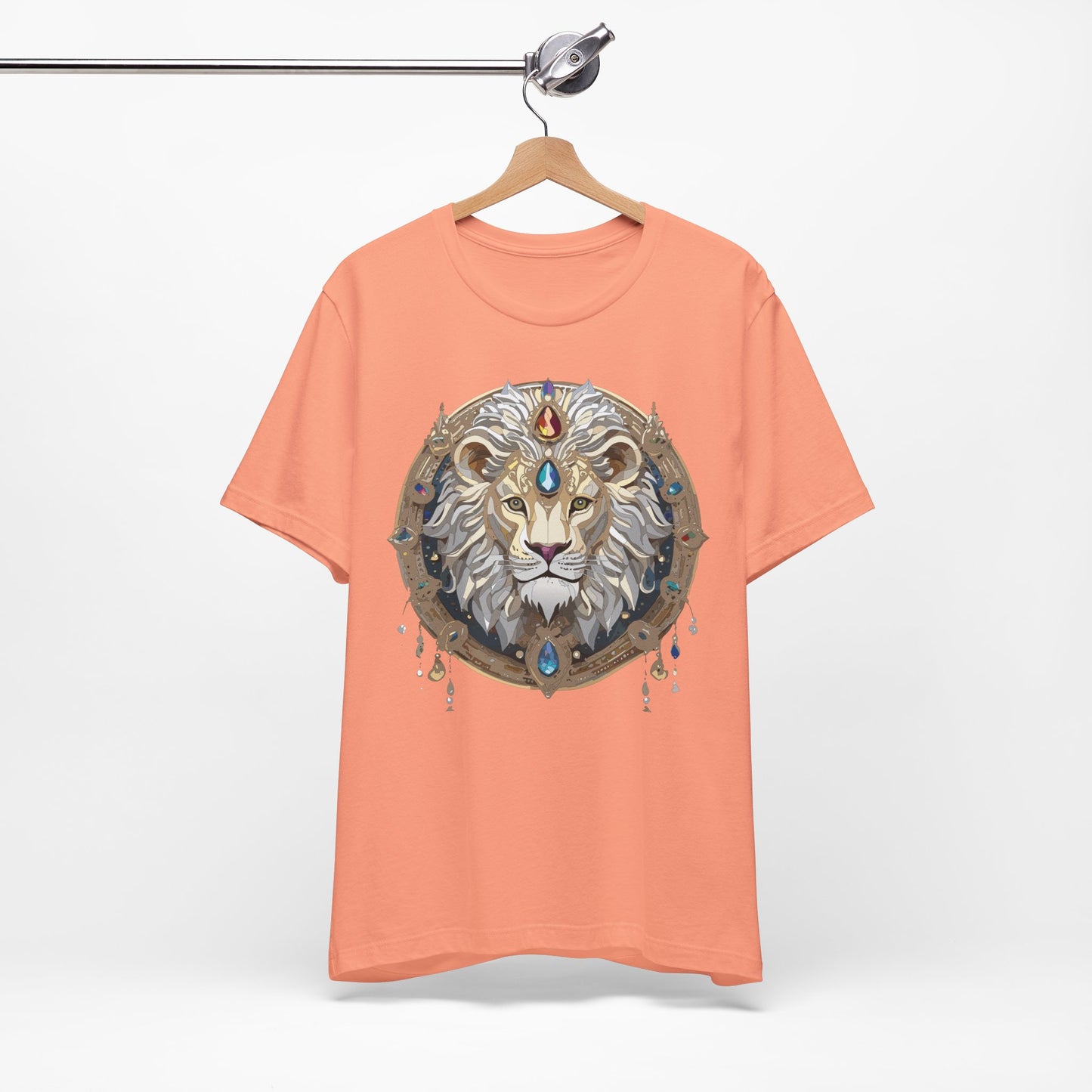 Animal Shirt, Shirt with Animal, Tee Shirt with Gold Animal Medal, Shirt with Antique Animal Medallion