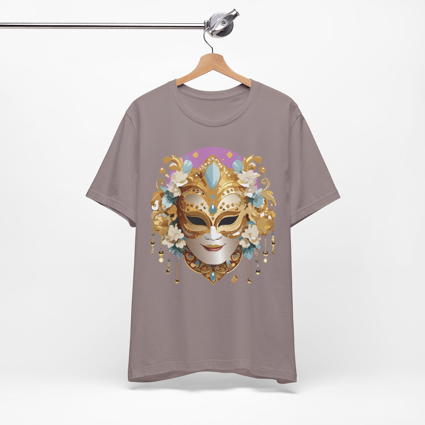 Mask Shirt, Shirt with Mask, Tee Shirt with Gold Face