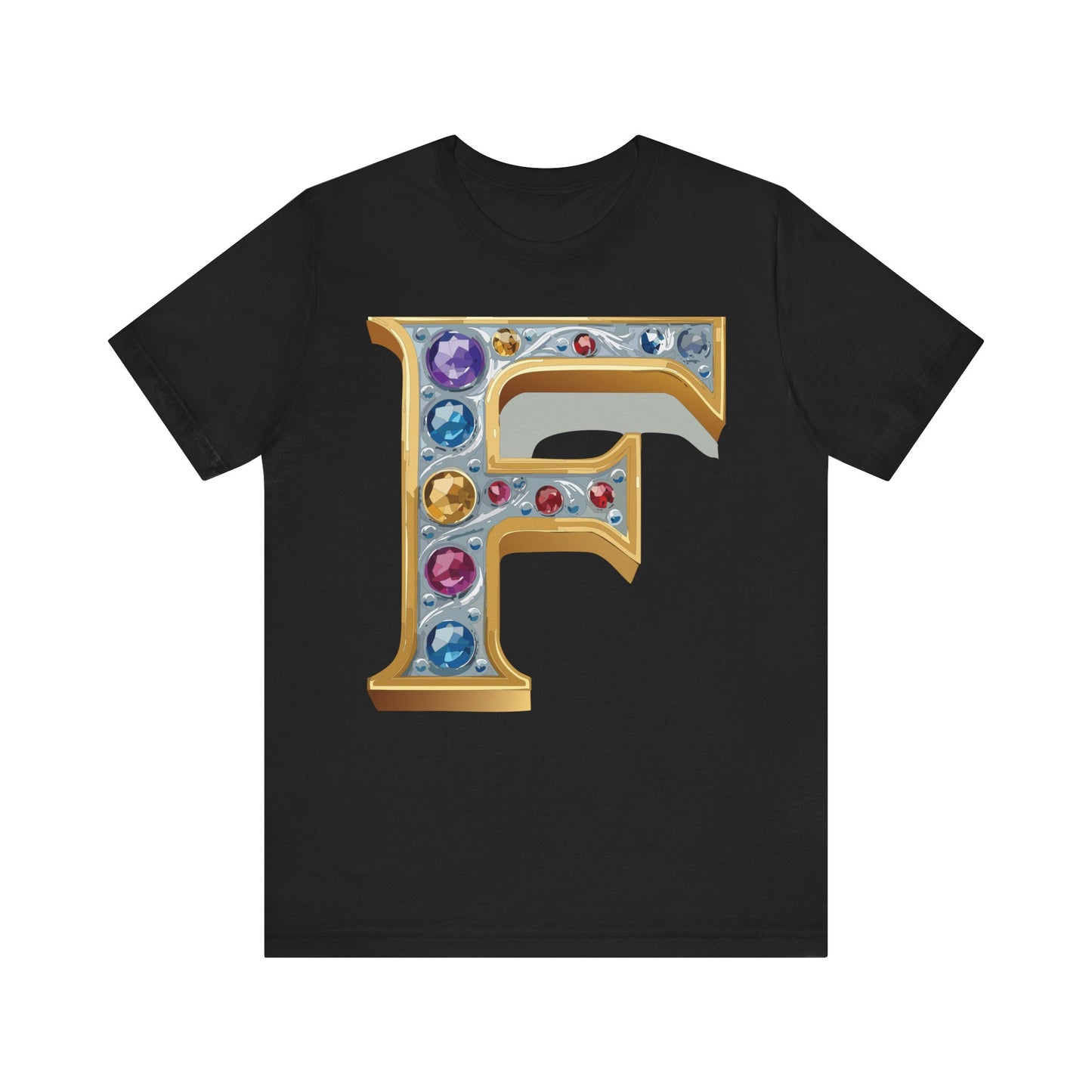 Letter Shirt, Shirt with Letters, Tee Shirt with Gold Letter, Shirt with Antique Letters