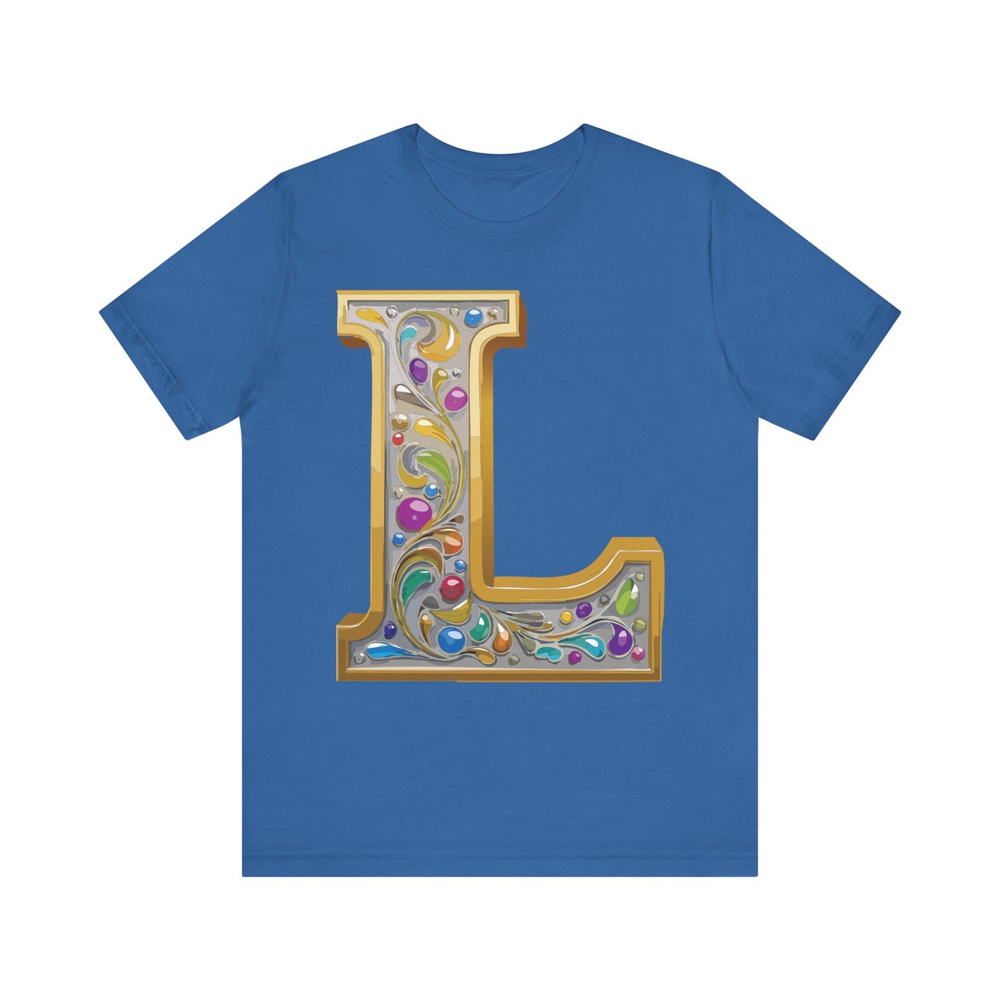 Letter Shirt, Shirt with Letters, Tee Shirt with Gold Letter, Shirt with Antique Letters