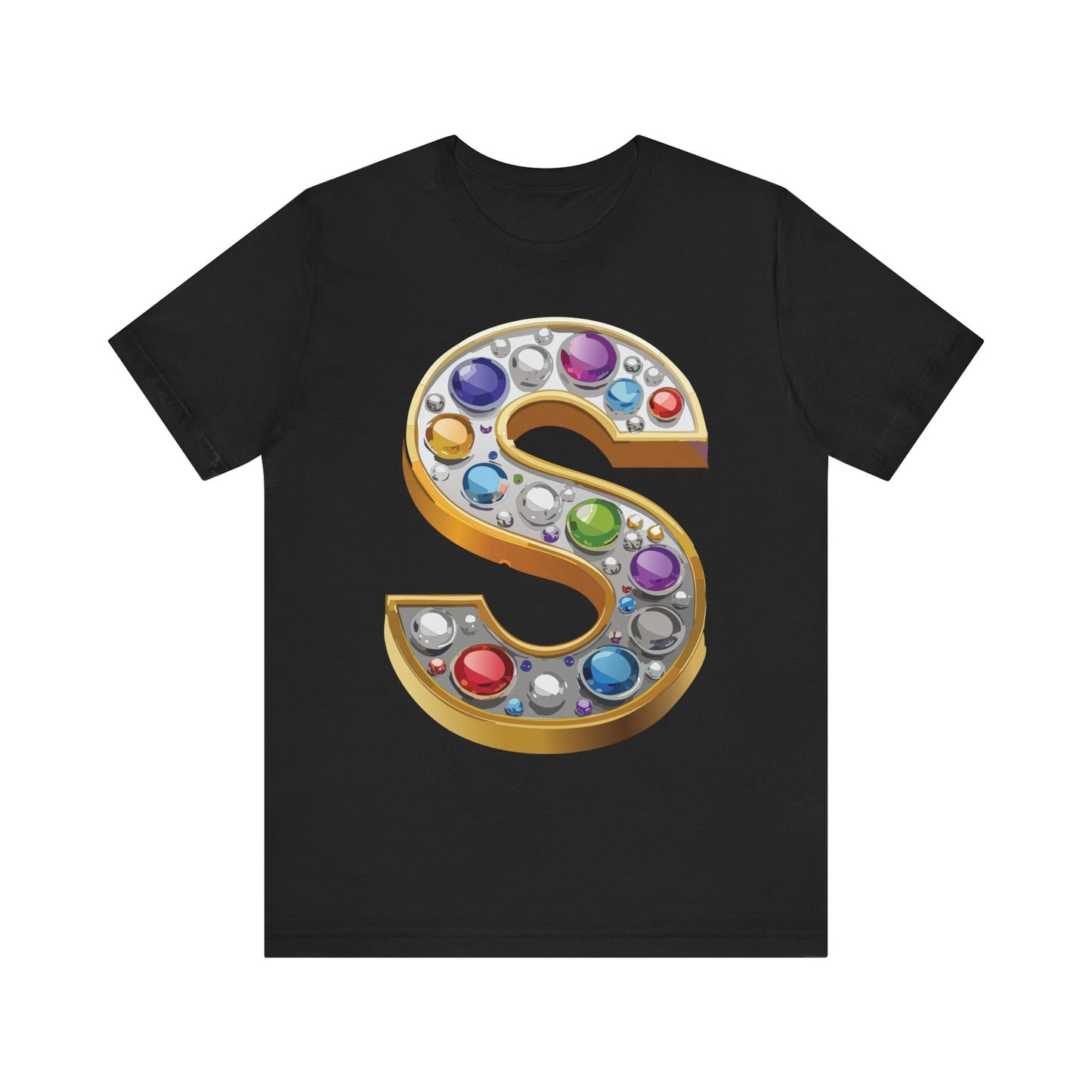 Letter Shirt, Shirt with Letters, Tee Shirt with Gold Letter, Shirt with Antique Letters