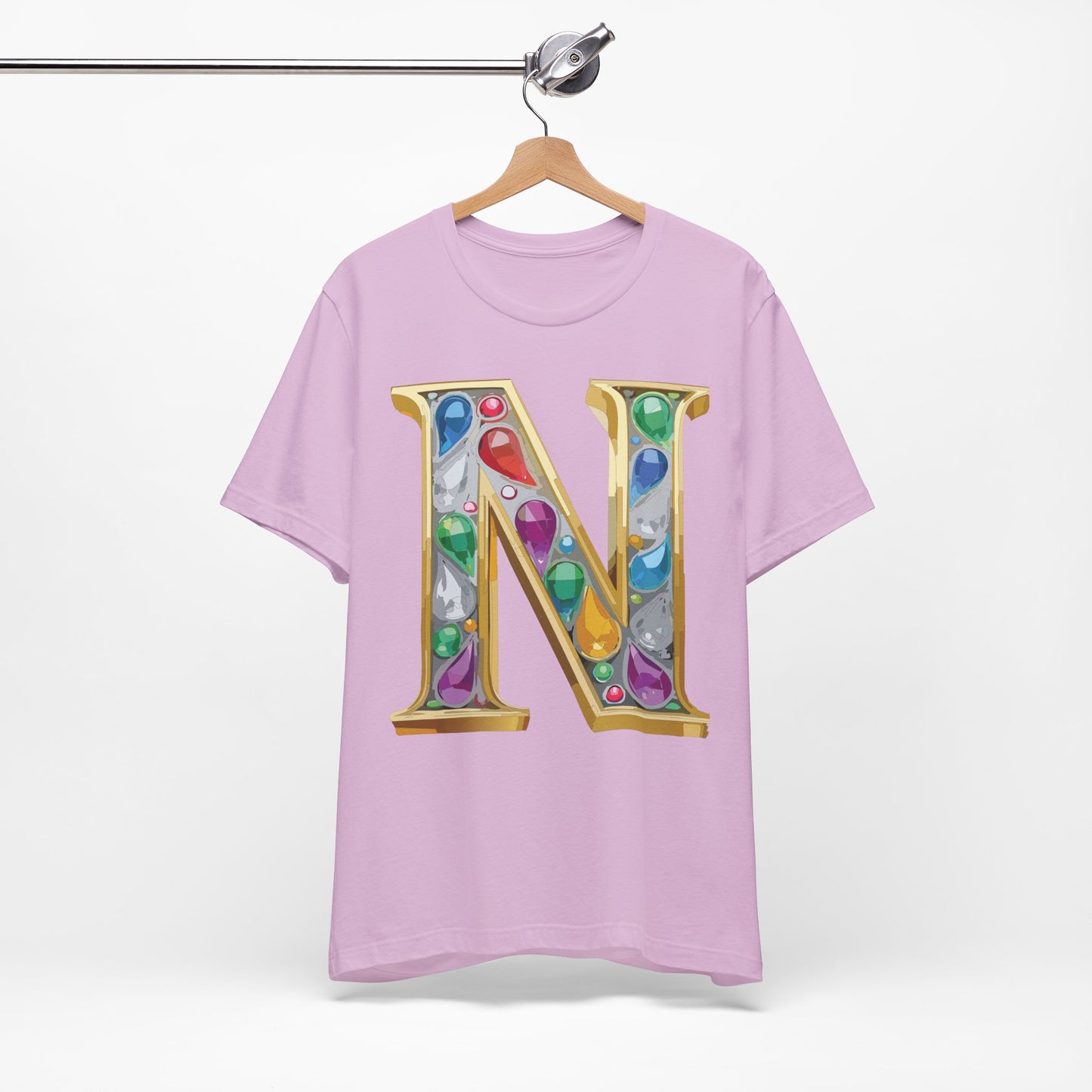 Letter Shirt, Shirt with Letters, Tee Shirt with Gold Letter, Shirt with Antique Letters