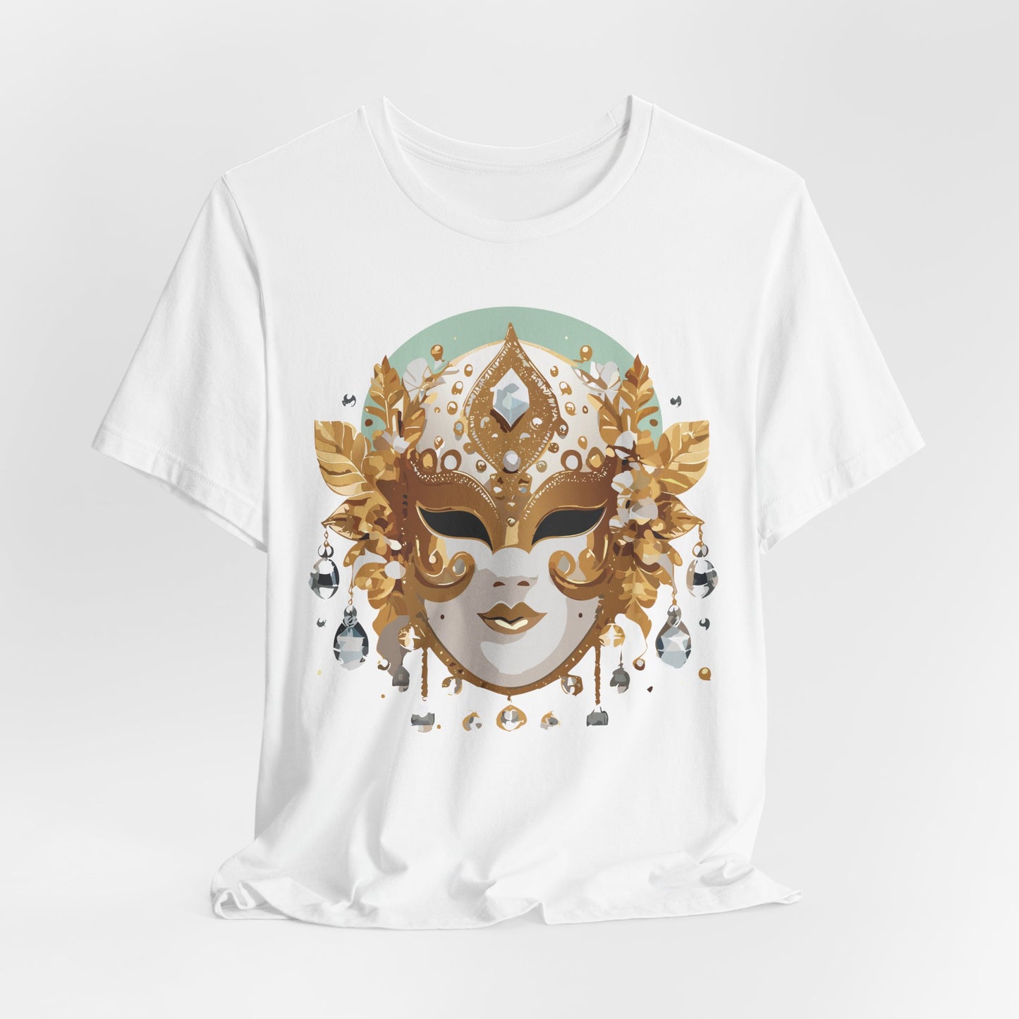 Mask Shirt, Shirt with Mask, Tee Shirt with Gold Face