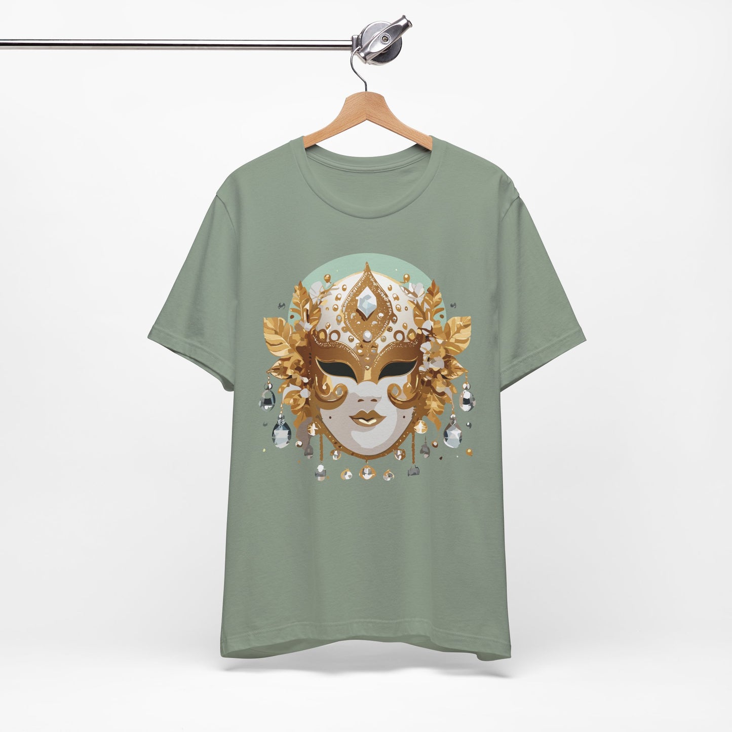 Mask Shirt, Shirt with Mask, Tee Shirt with Gold Face
