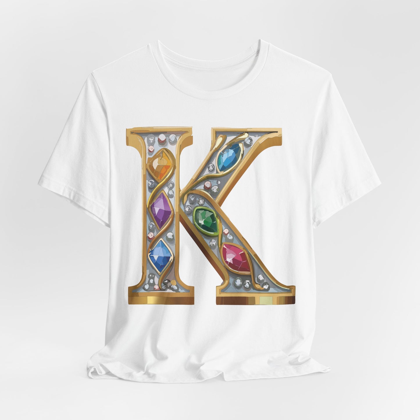 Letter Shirt, Shirt with Letters, Tee Shirt with Gold Letter, Shirt with Antique Letters