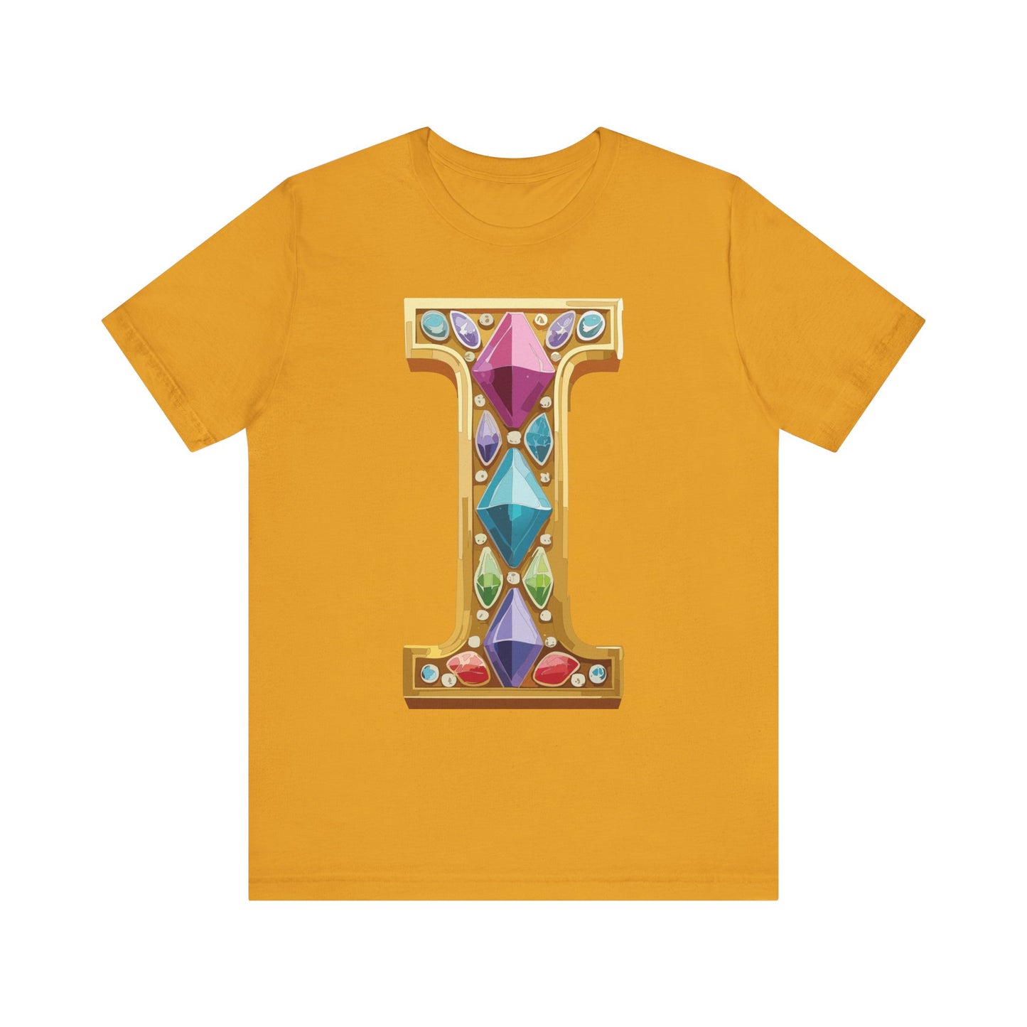 Letter Shirt, Shirt with Letters, Tee Shirt with Gold Letter, Shirt with Antique Letters