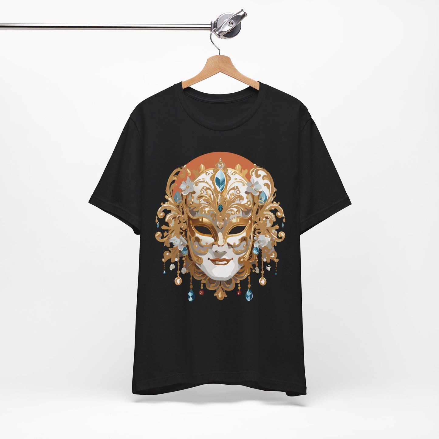 Mask Shirt, Shirt with Mask, Tee Shirt with Gold Face
