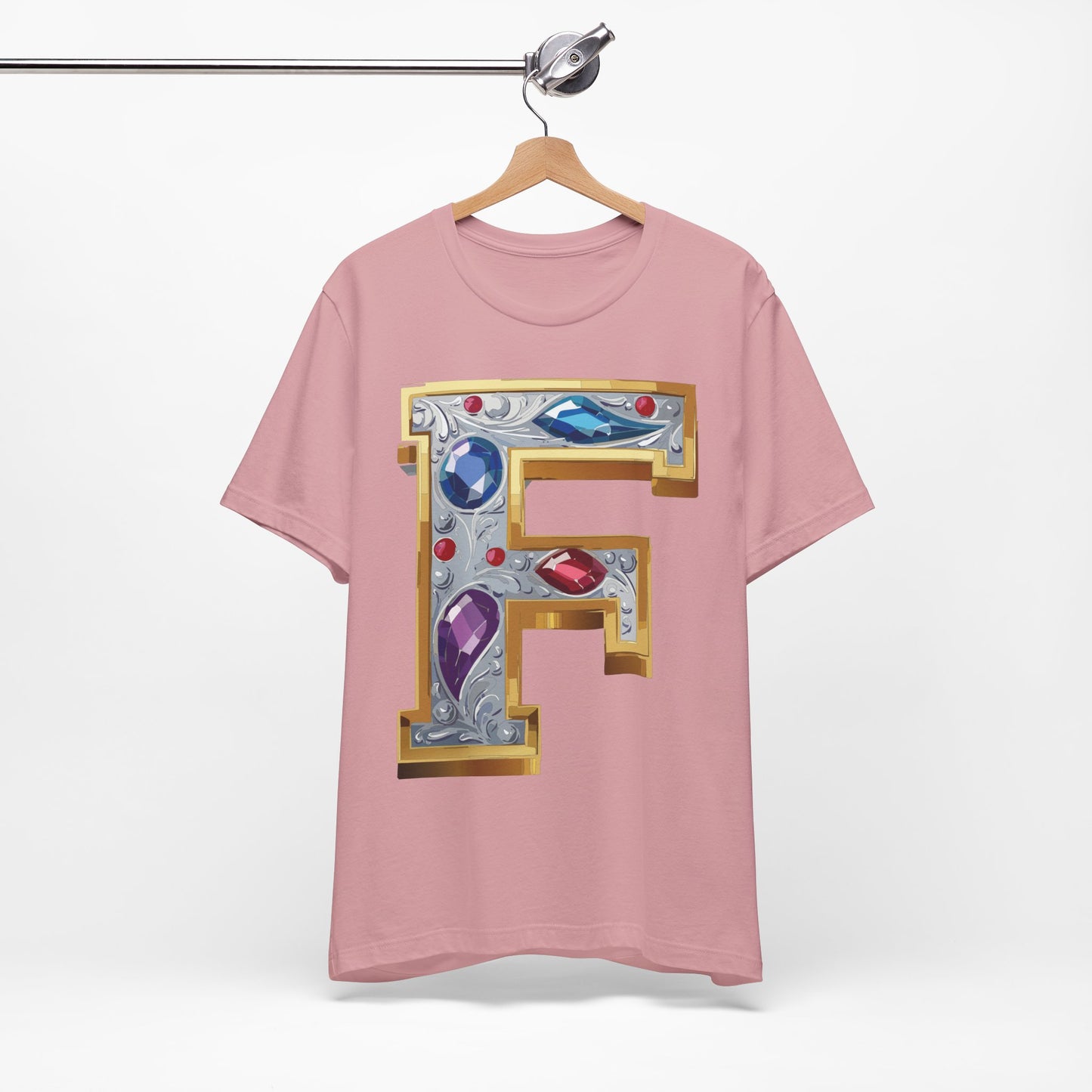 Letter Shirt, Shirt with Letters, Tee Shirt with Gold Letter, Shirt with Antique Letters